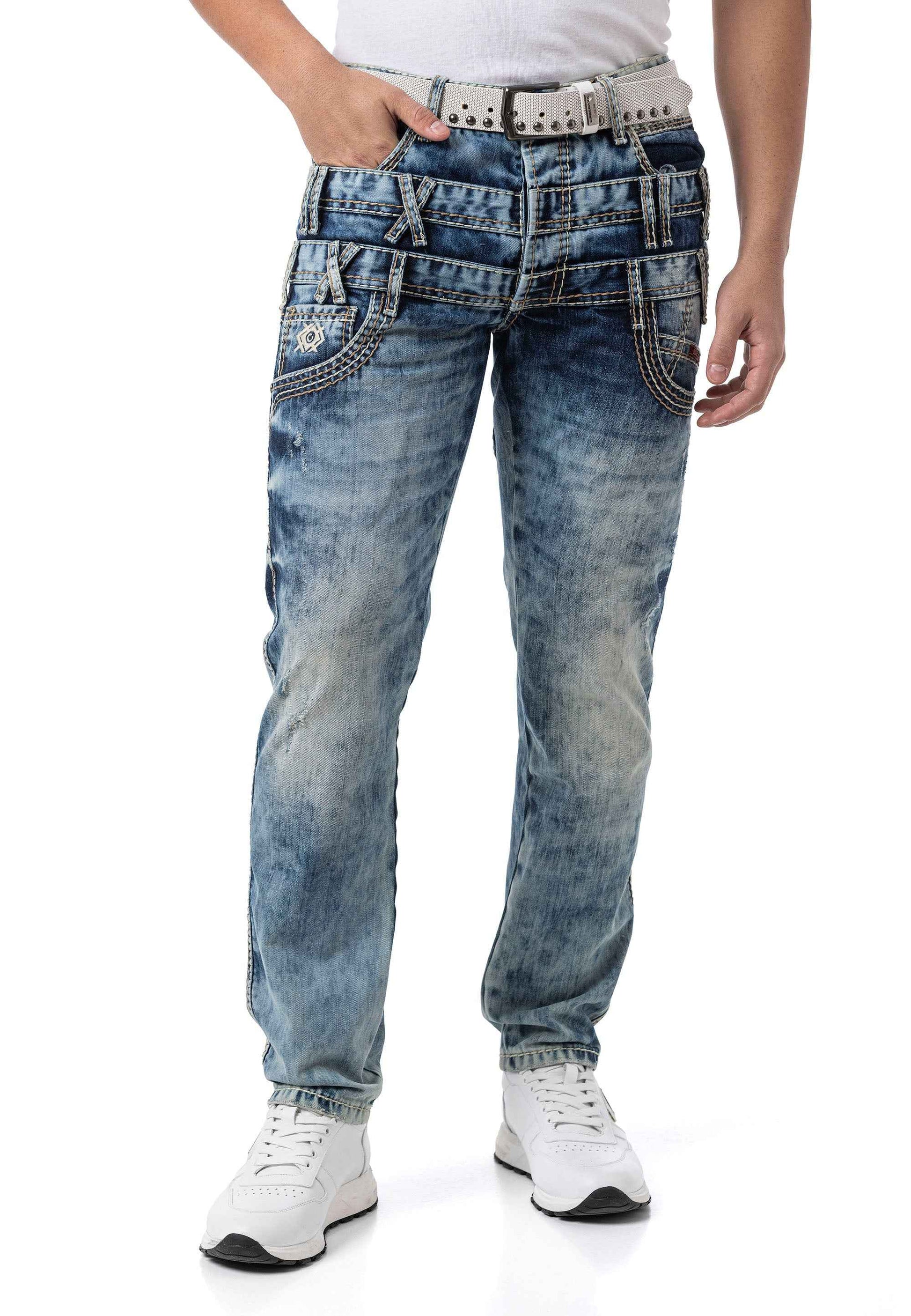 Cipo & Baxx DIA Herren Straight‑Fit Jeans Denim CD910