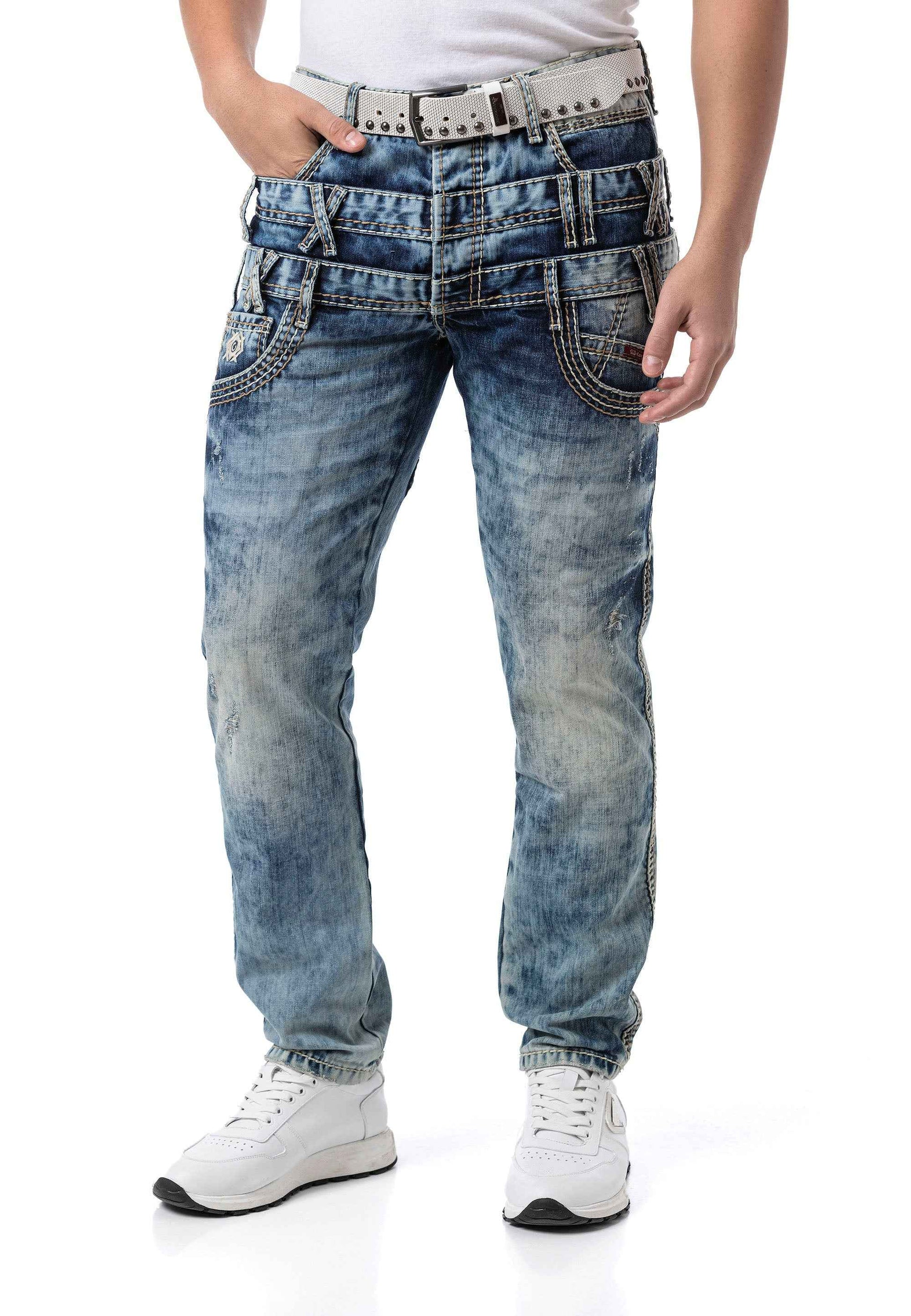 Cipo & Baxx DIA Herren Straight‑Fit Jeans Denim CD910