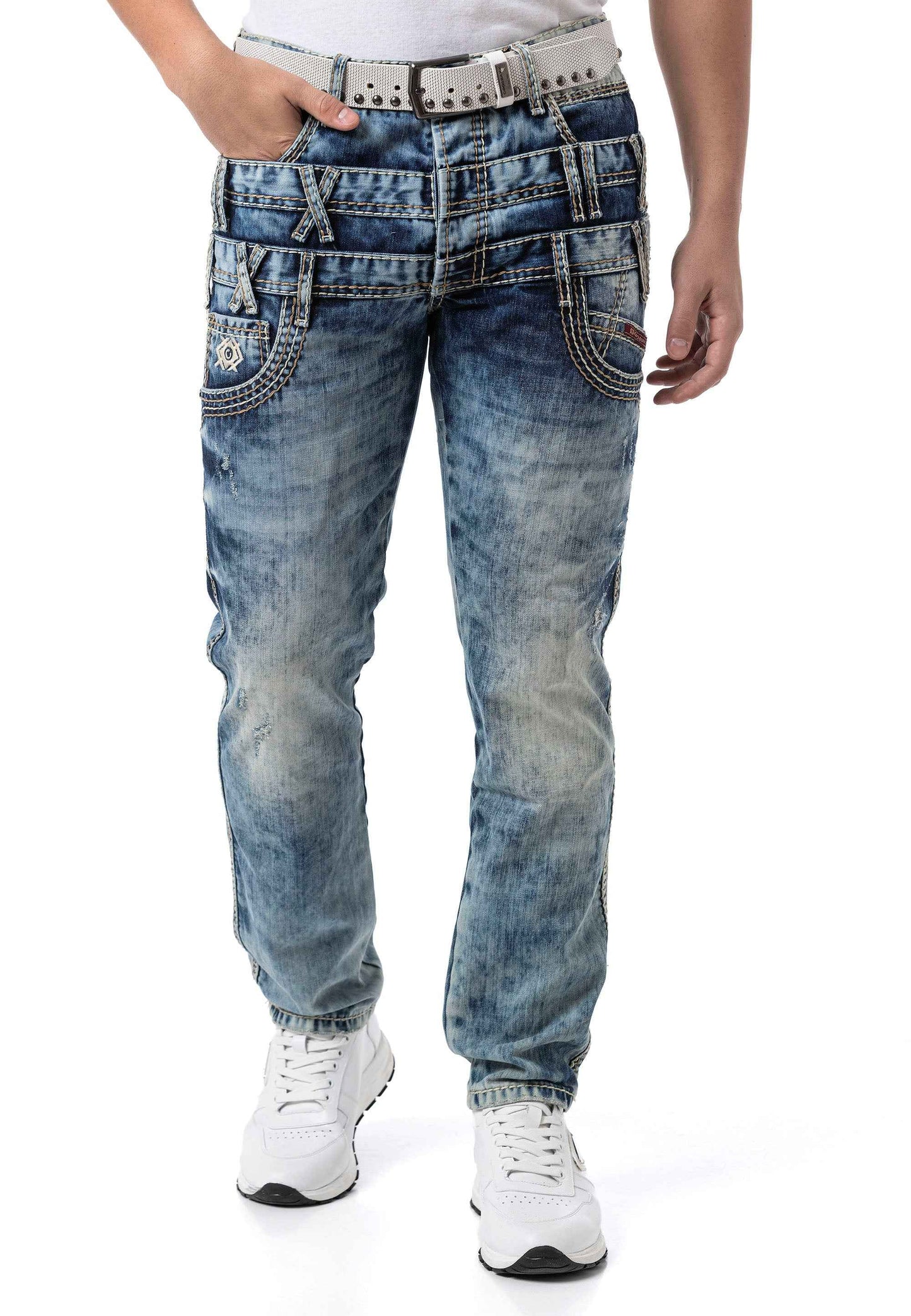Cipo & Baxx DIA Herren Straight‑Fit Jeans Denim CD910