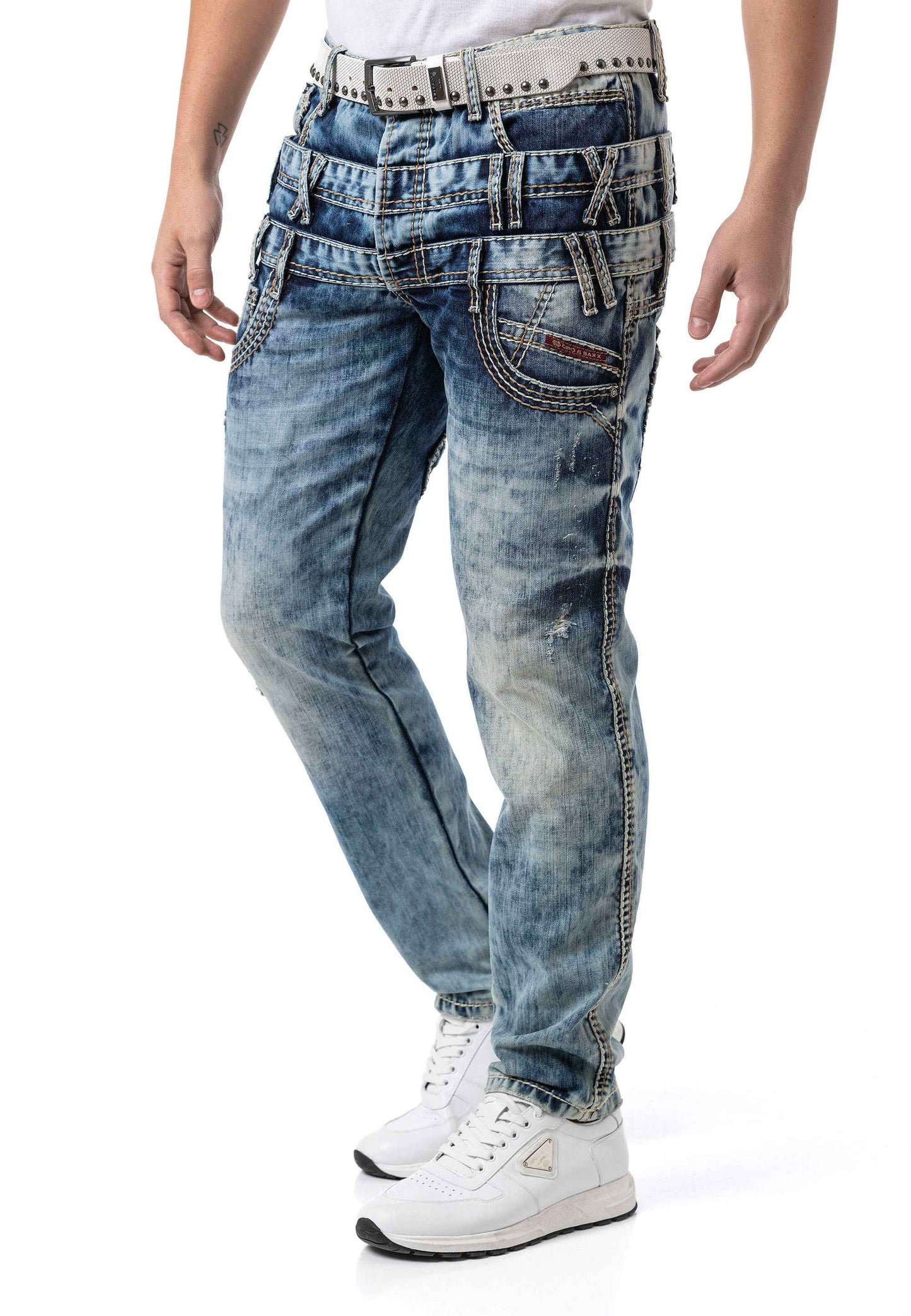 Cipo & Baxx DIA Herren Straight‑Fit Jeans Denim CD910