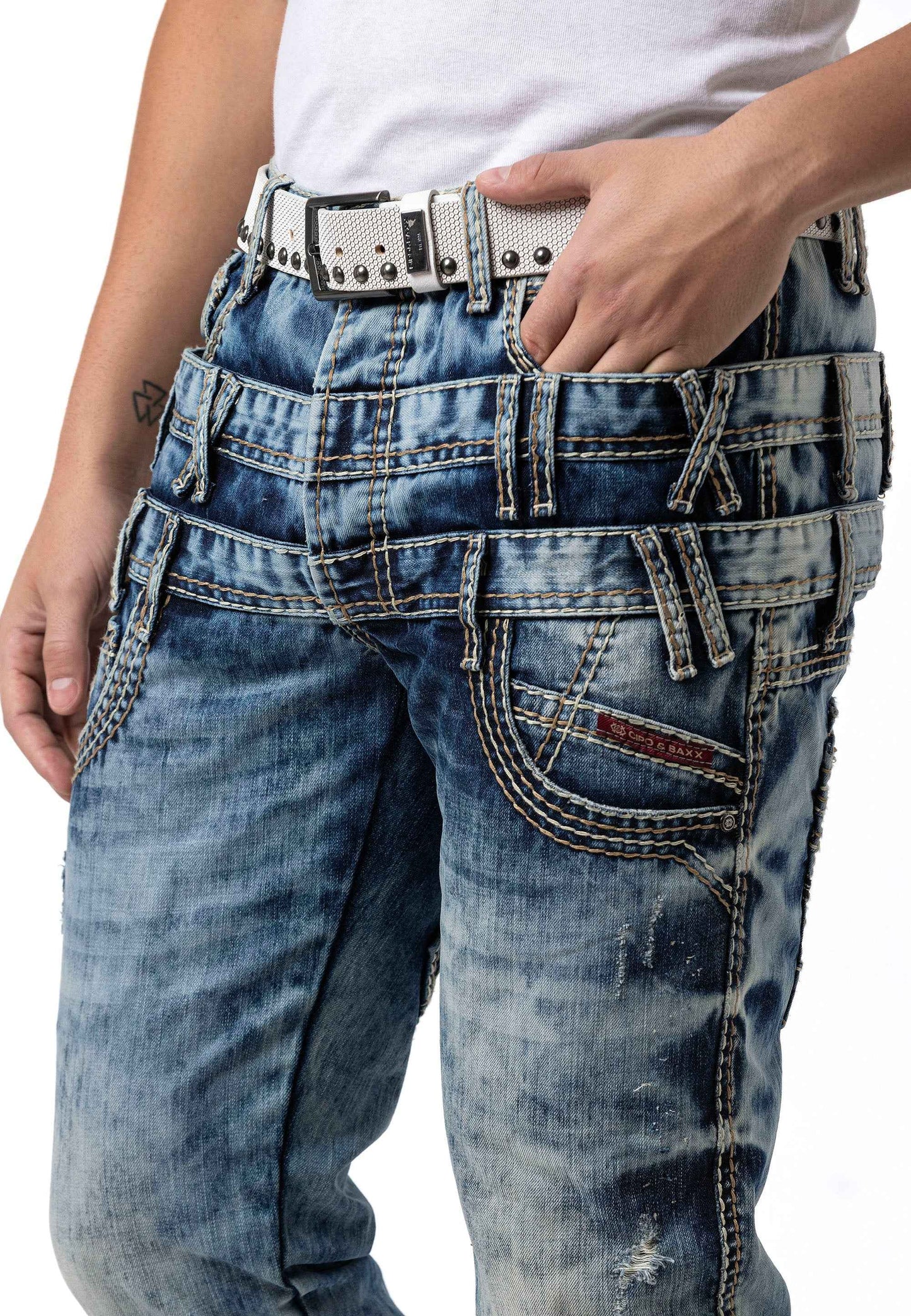 Cipo & Baxx DIA Herren Straight‑Fit Jeans Denim CD910