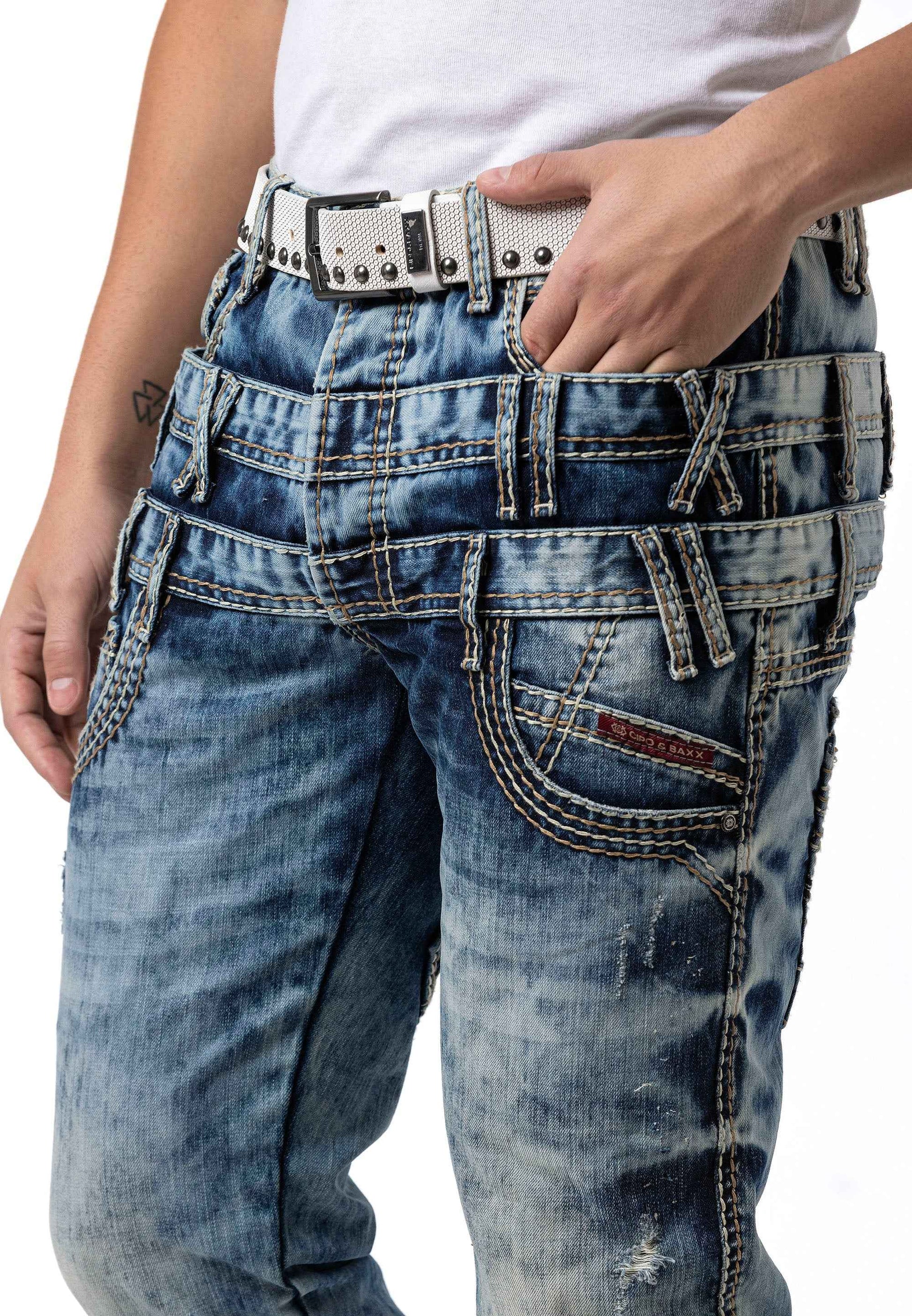 Cipo & Baxx DIA Herren Straight‑Fit Jeans Denim CD910