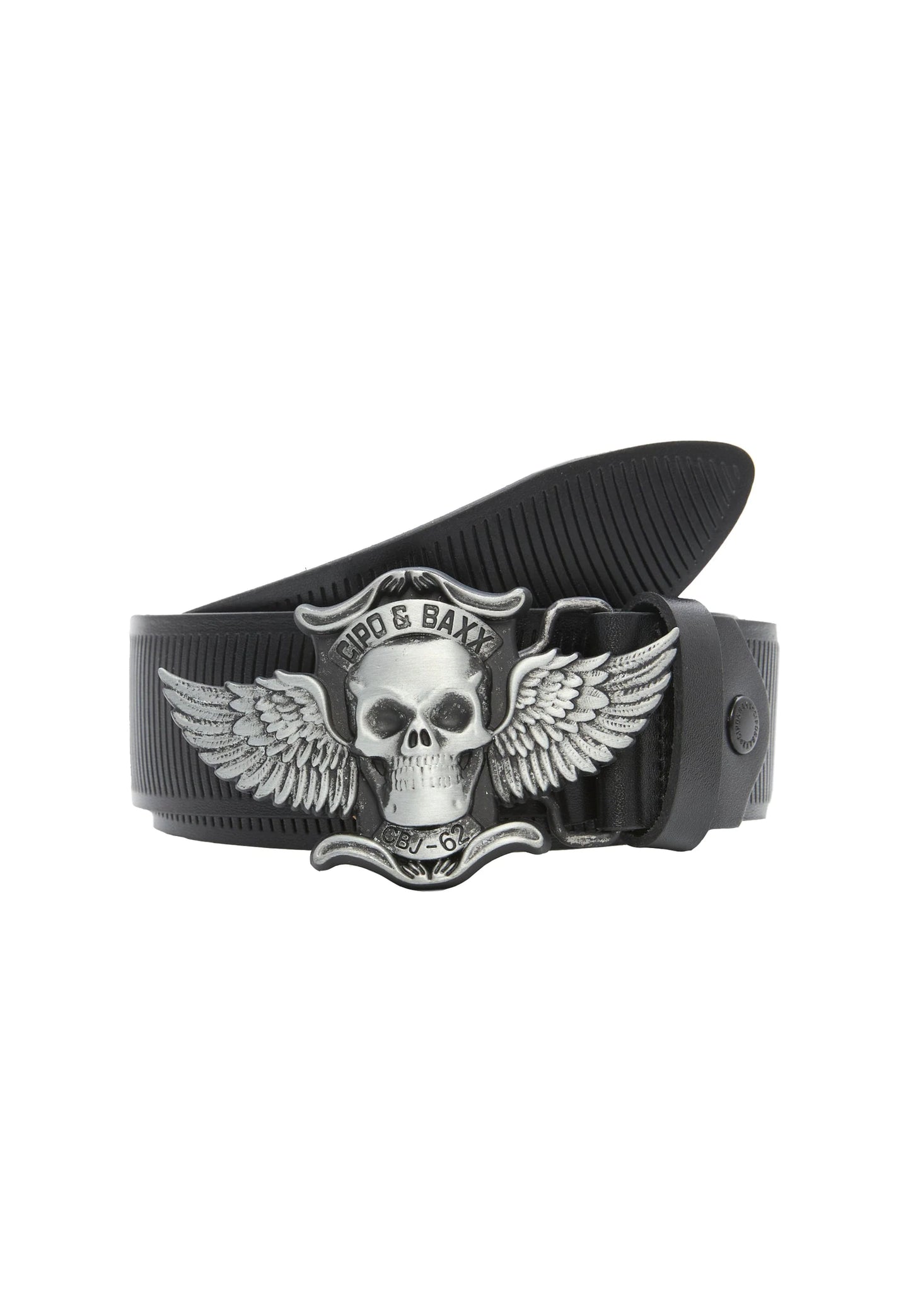 Cipo &amp; Baxx Men's Leather Belt CG174 Black 