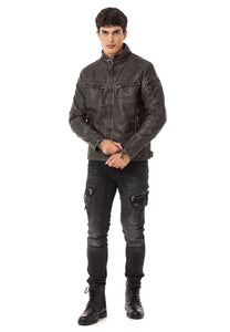 Cipo &amp; Baxx ONYX Men's Biker Leather Jacket CM223