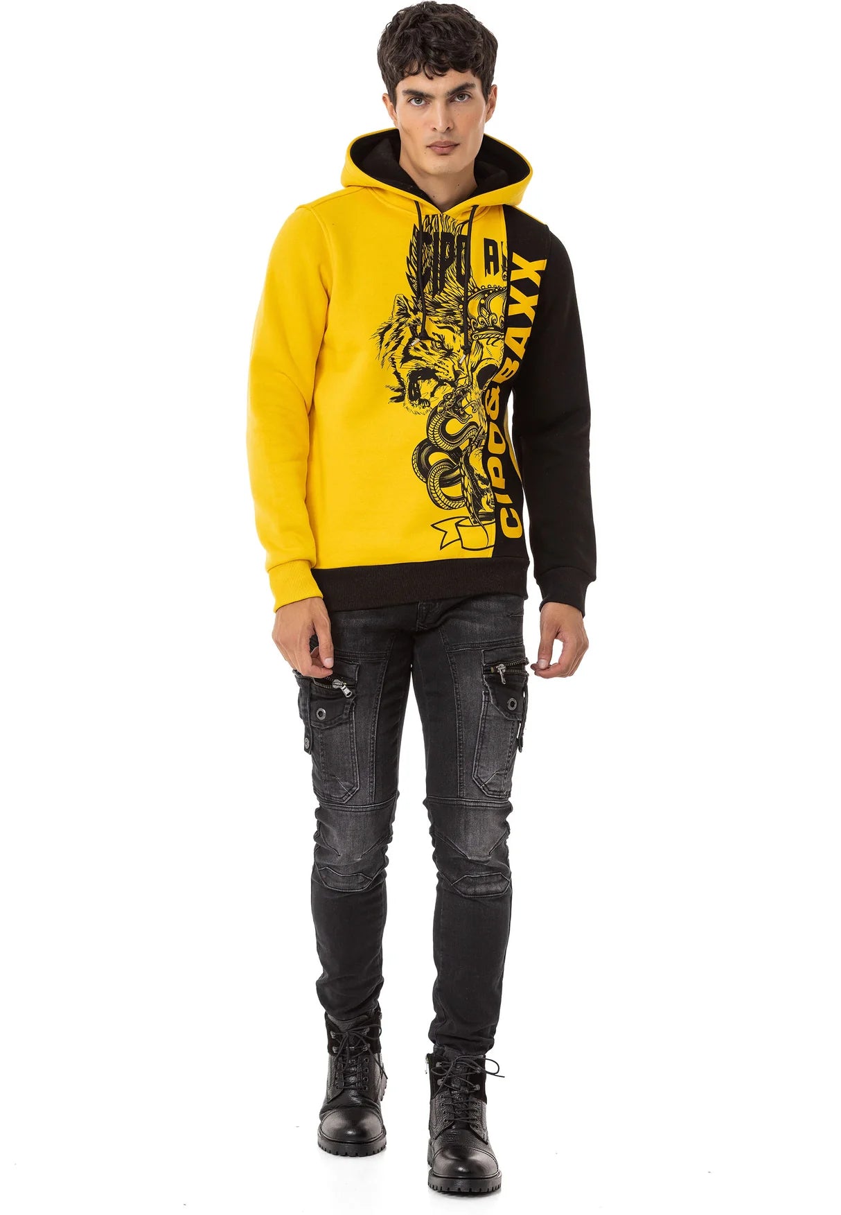 Cipo & Baxx UPTAKE Herren Kapuzen Sweatshirt CL541 yellow