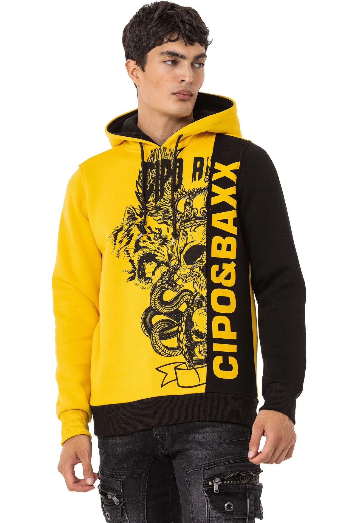 Cipo & Baxx UPTAKE Herren Kapuzen Sweatshirt CL541 yellow