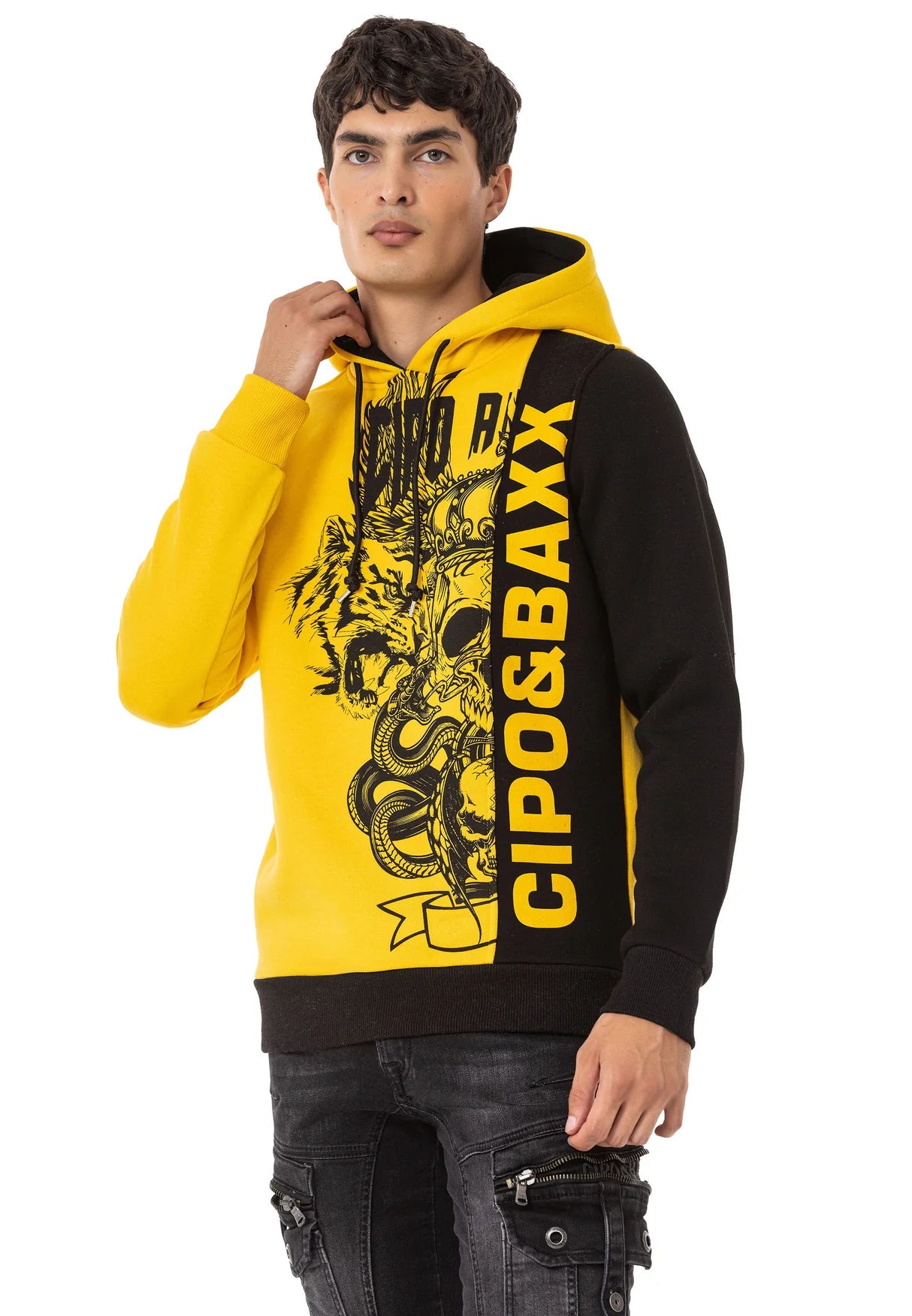 Cipo & Baxx UPTAKE Herren Kapuzen Sweatshirt CL541 yellow