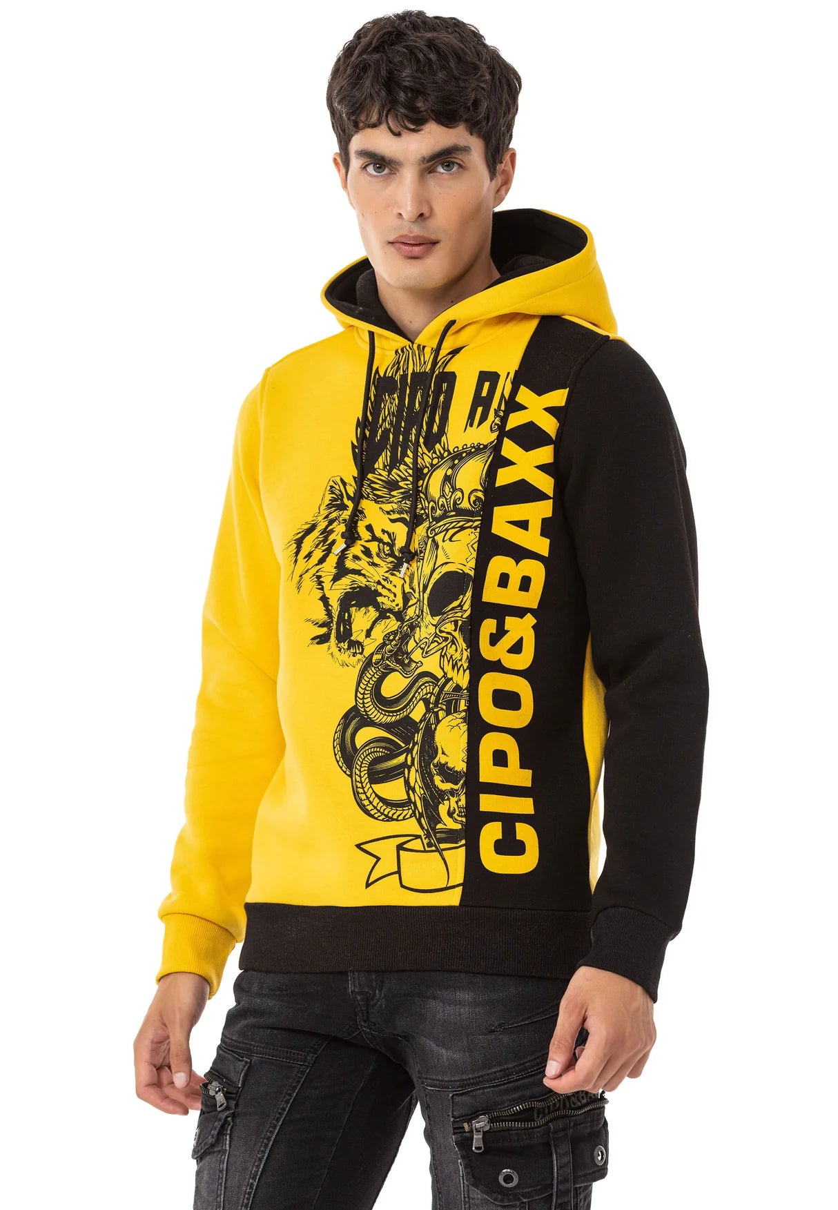 Cipo & Baxx UPTAKE Herren Kapuzen Sweatshirt CL541 yellow