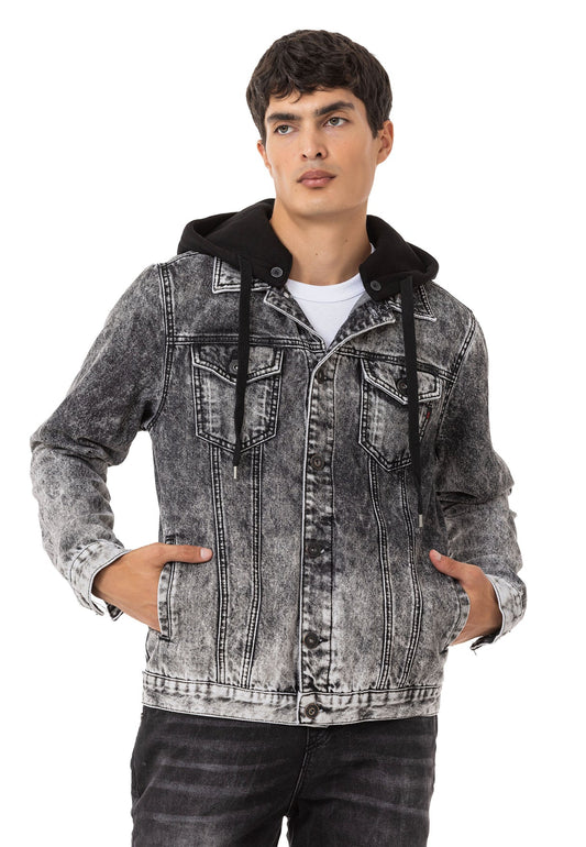Cipo & Baxx SIMBA Herren Jeans Jacke Kapuze Denim CJ301 - Persvision