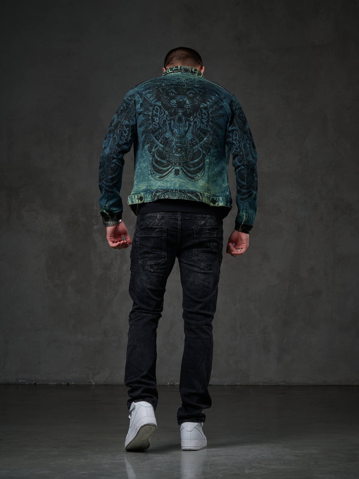 Cipo &amp; Baxx CHRISTOPHER Men's Biker Jeans Jacket Denim CJ272