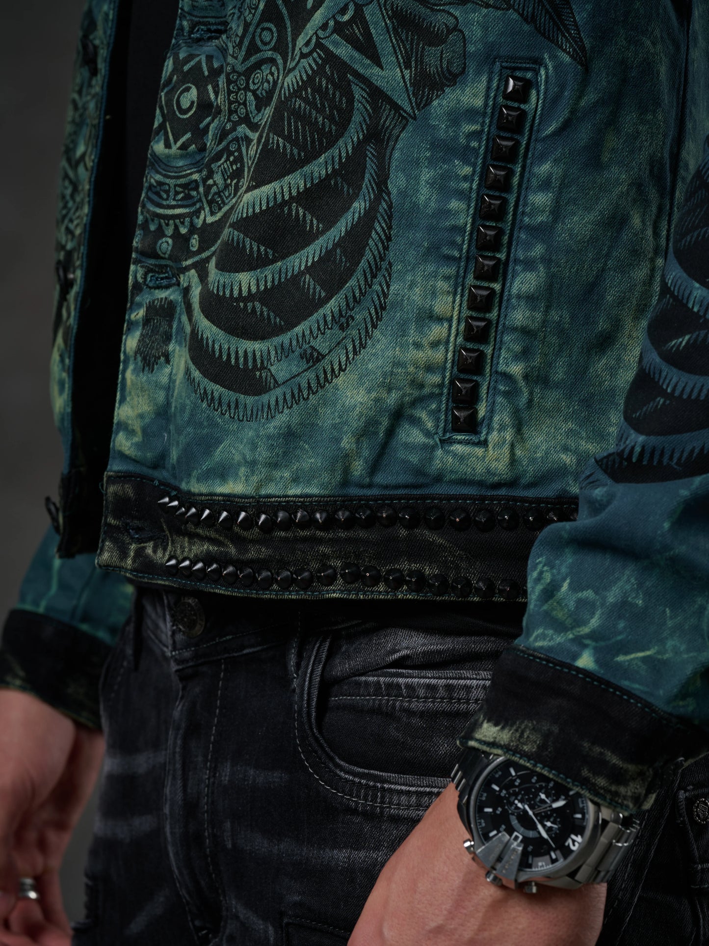 Cipo &amp; Baxx CHRISTOPHER Men's Biker Jeans Jacket Denim CJ272