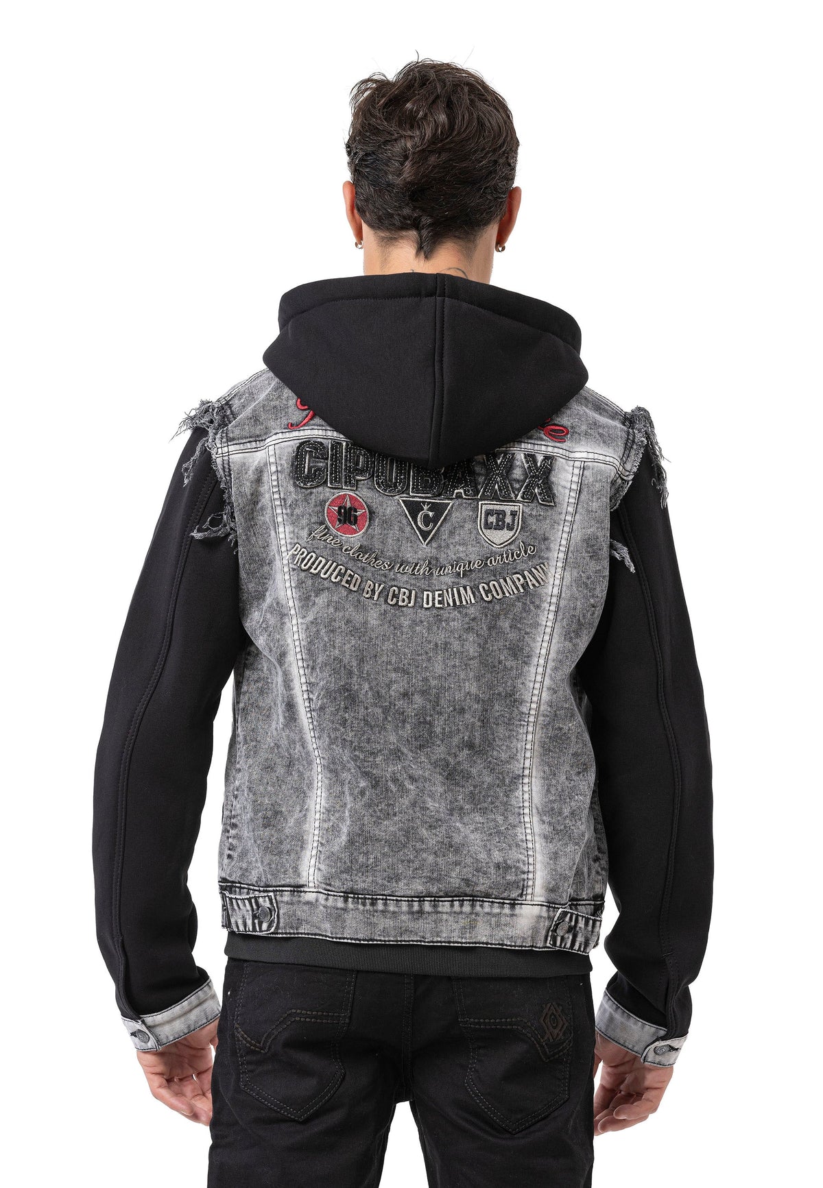 Cipo & Baxx Men's denim jacket DIVISION vest denim hoodie CJ287