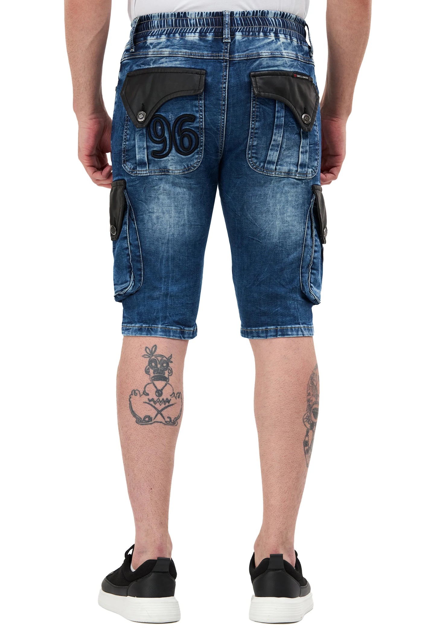 Cipo & Baxx ESA Herren Kurze Jeans Denim Blau CK311