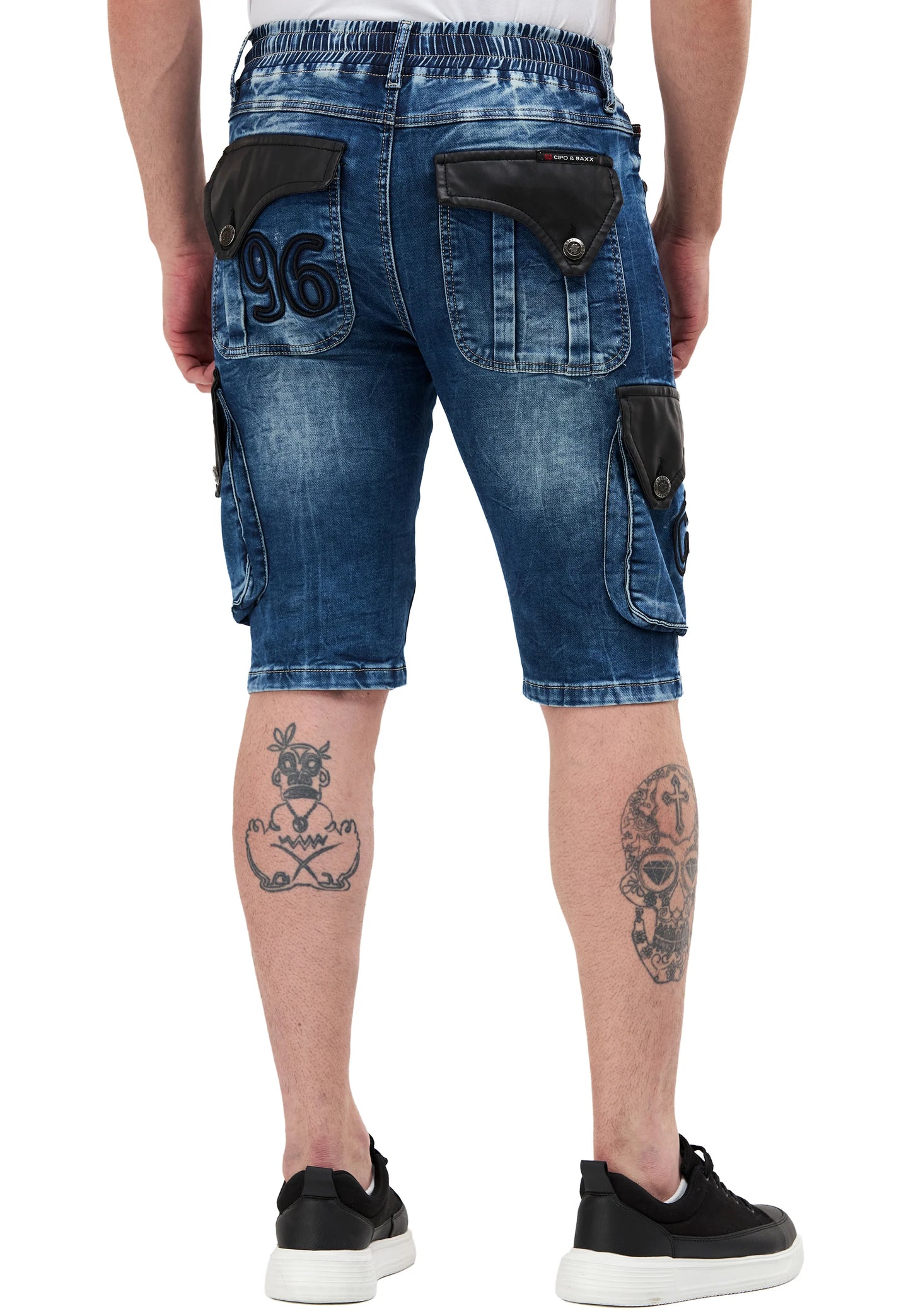 Cipo & Baxx ESA Herren Kurze Jeans Denim Blau CK311