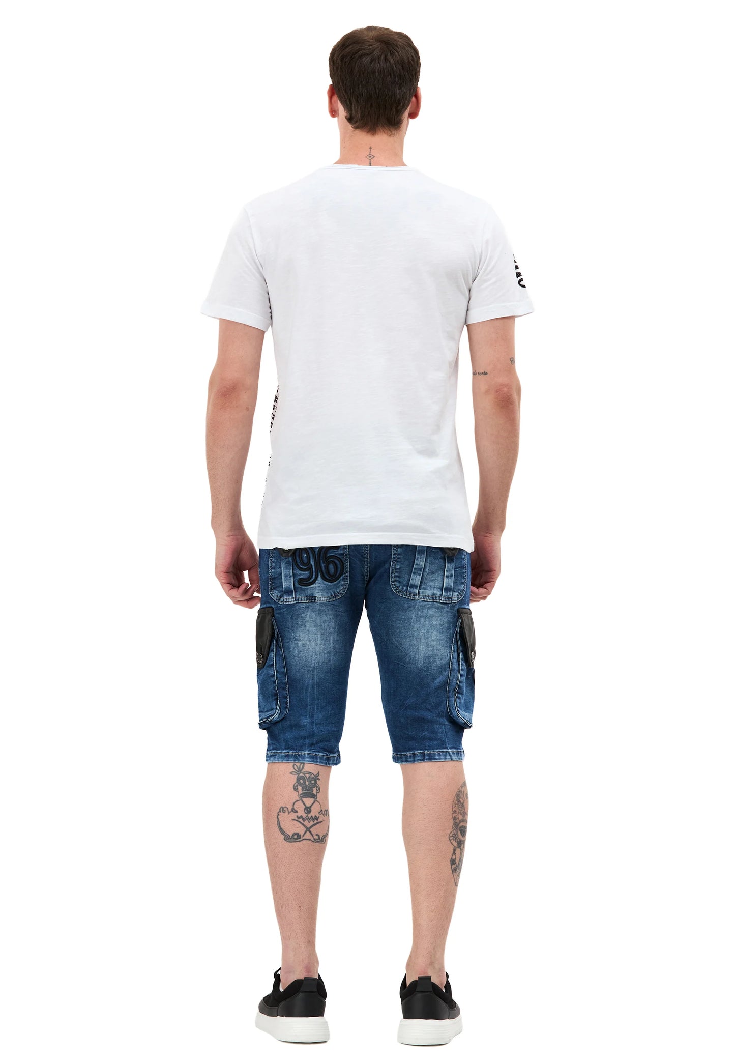 Cipo & Baxx ESA Herren Kurze Jeans Denim Blau CK311