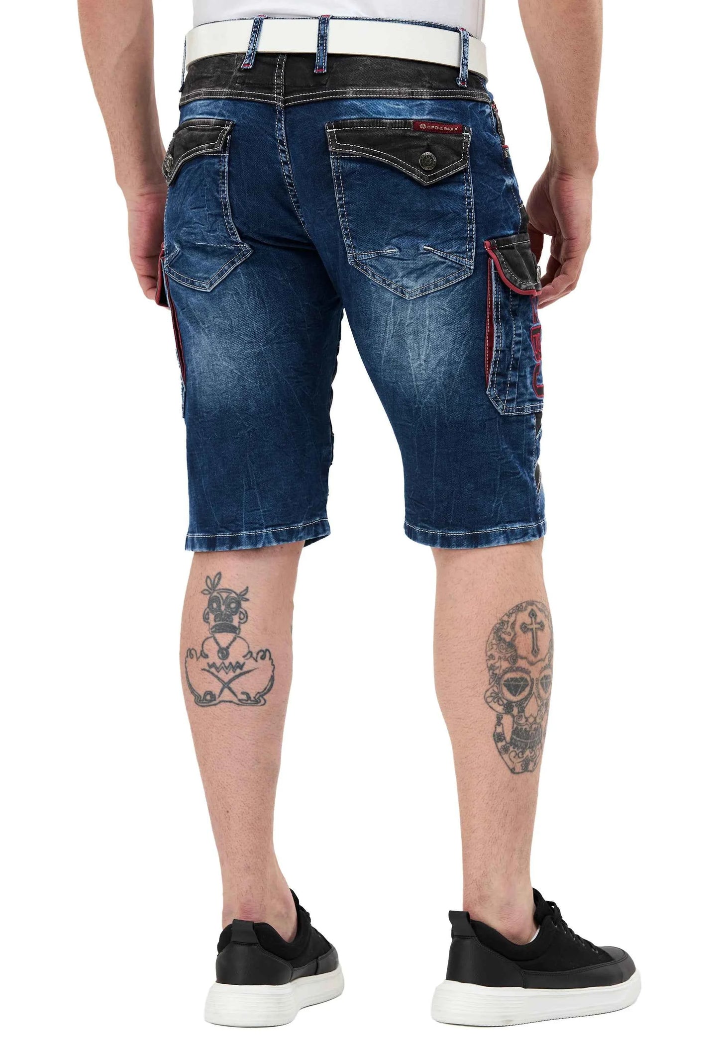 Cipo & Baxx JULL Herren Kurze Jeans Denim Blau CK312