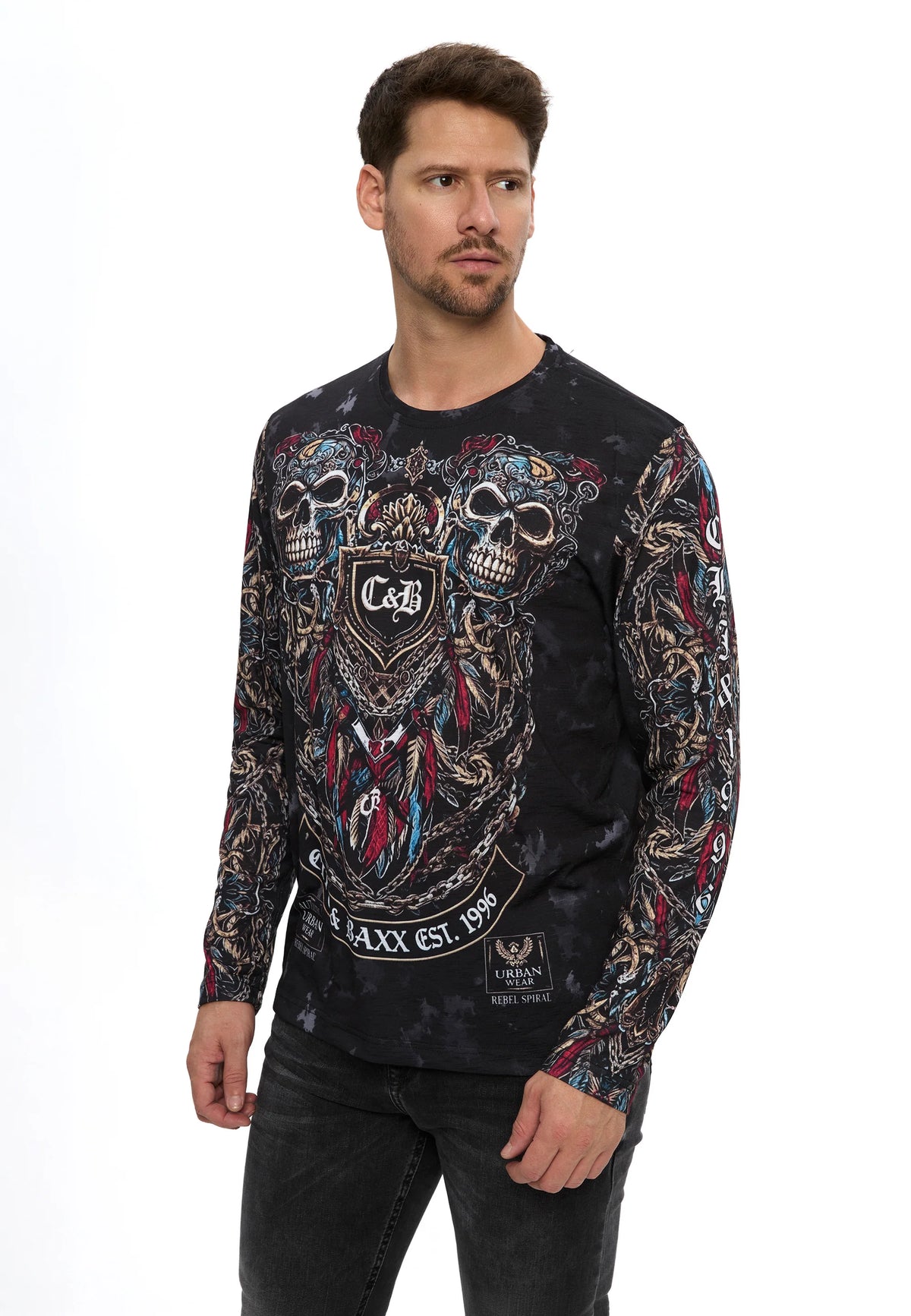 Cipo & Baxx Herren Langarmshirt FAUSTINO CL616