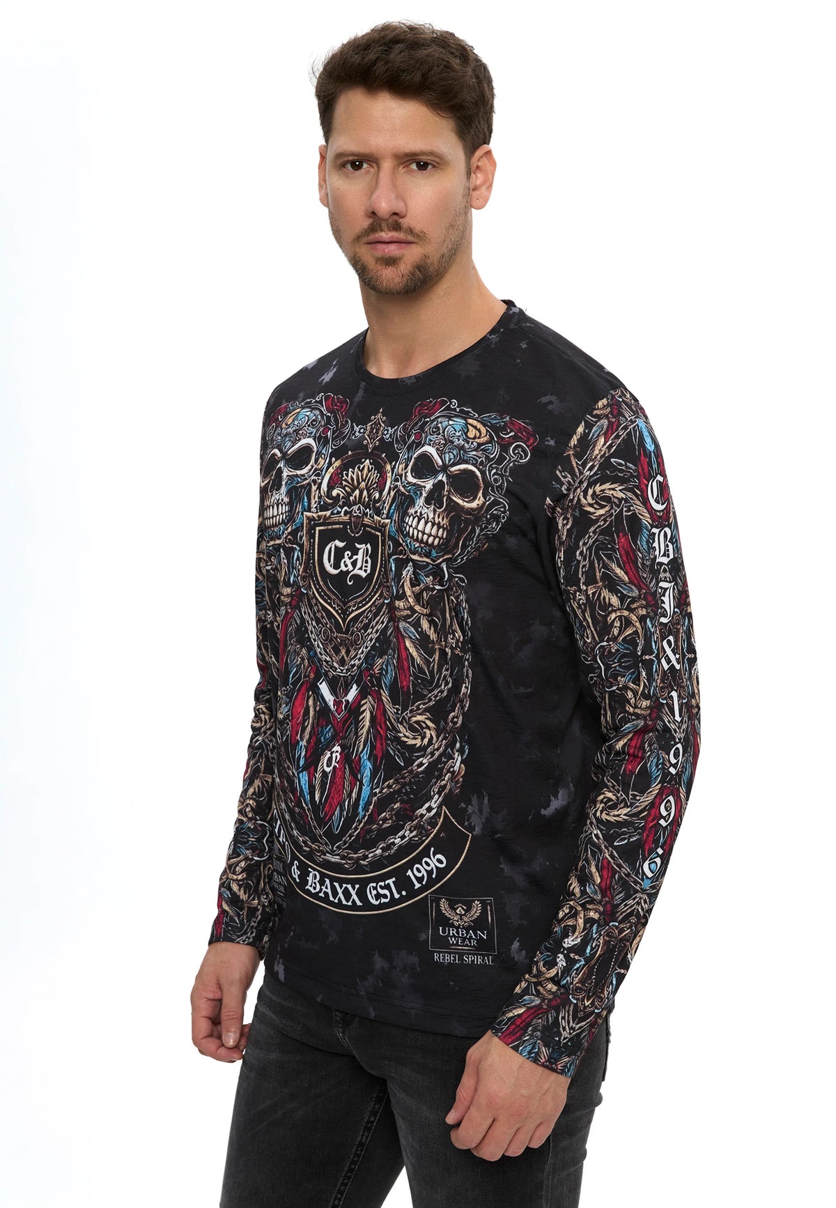 Cipo & Baxx Herren Langarmshirt FAUSTINO CL616
