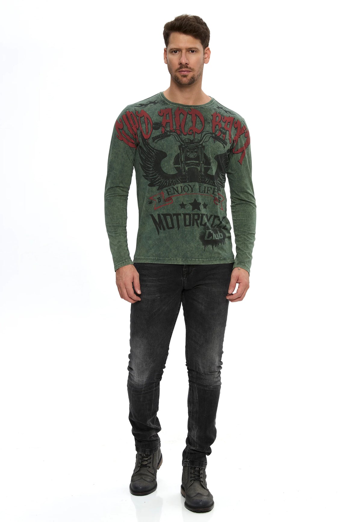 Cipo & Baxx Herren Langarmshirt ERMIS CL617