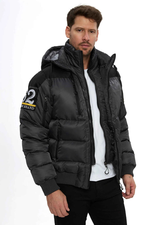 Cipo & Baxx JERRY Herren Bomberjacke Kapuze grau CM233