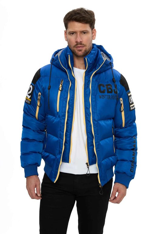 Cipo & Baxx JERRY Herren Bomberjacke Kapuze blau CM233