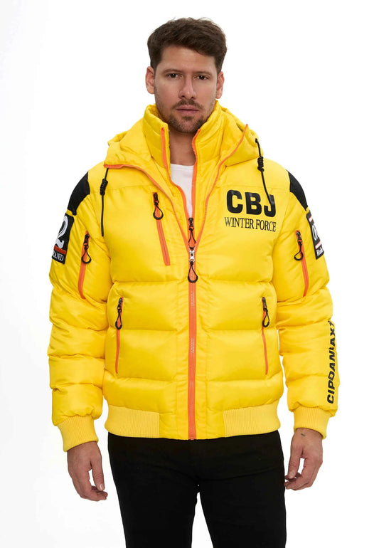 Cipo & Baxx JERRY Herren Bomberjacke Kapuze gelb CM233