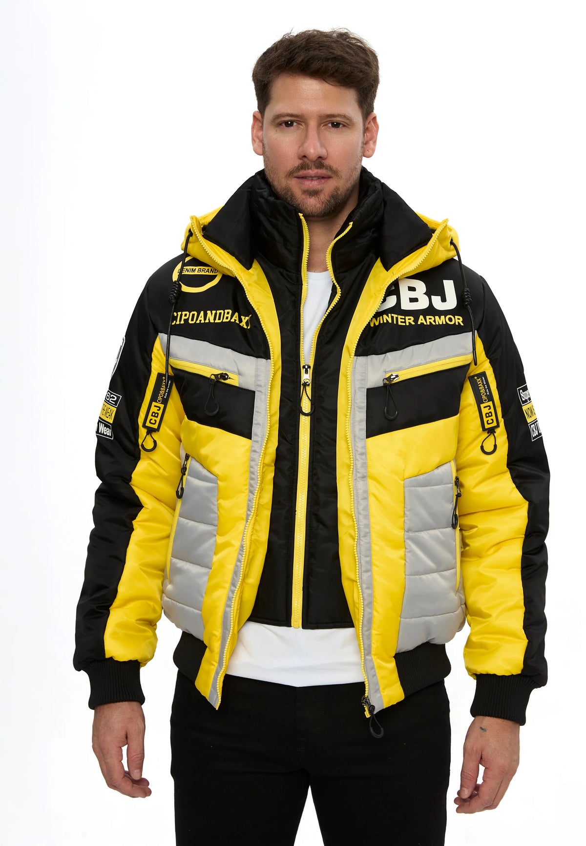 Cipo &amp; Baxx PERM men's bomber jacket hood CM134