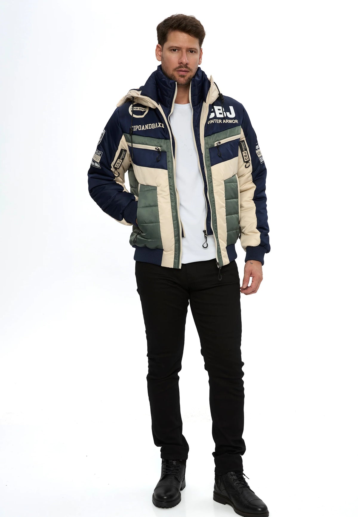 Cipo &amp; Baxx PERM men's bomber jacket hood CM134