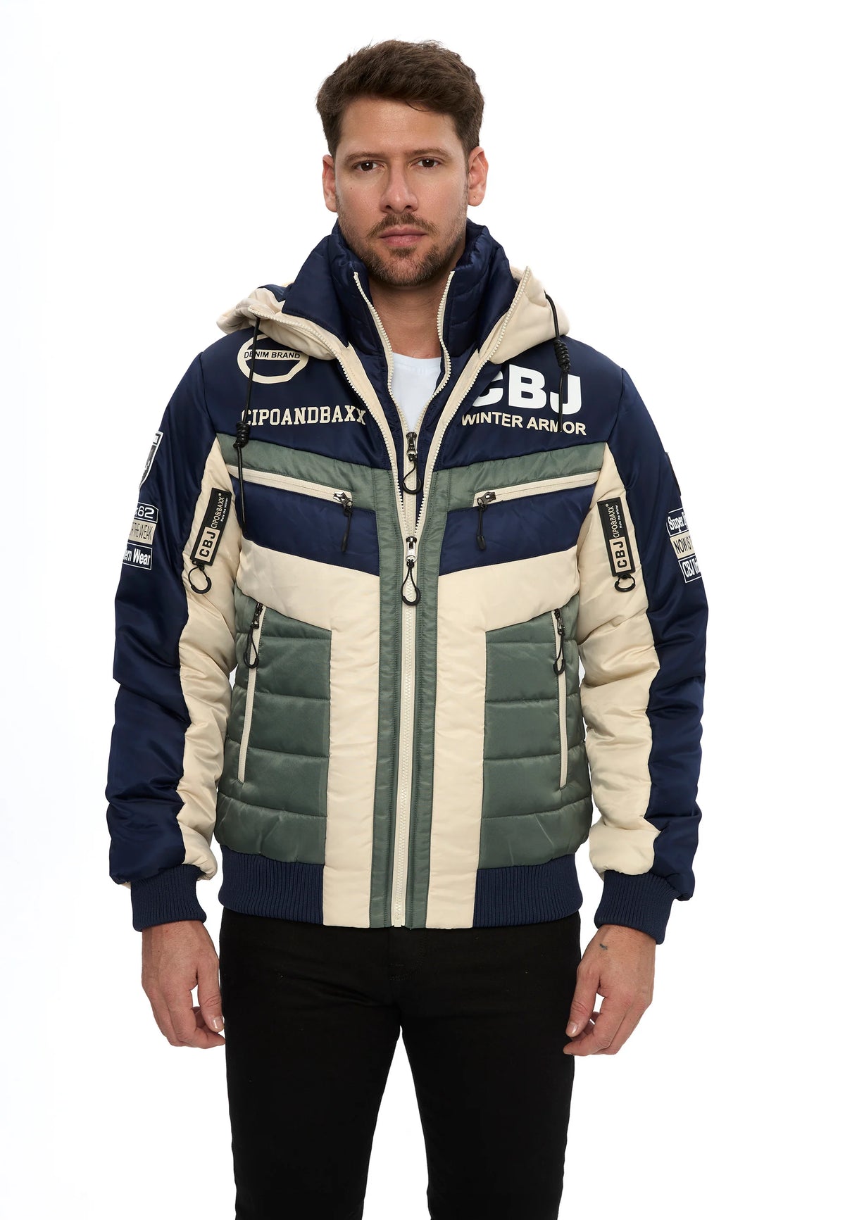 Cipo &amp; Baxx PERM men's bomber jacket hood CM134