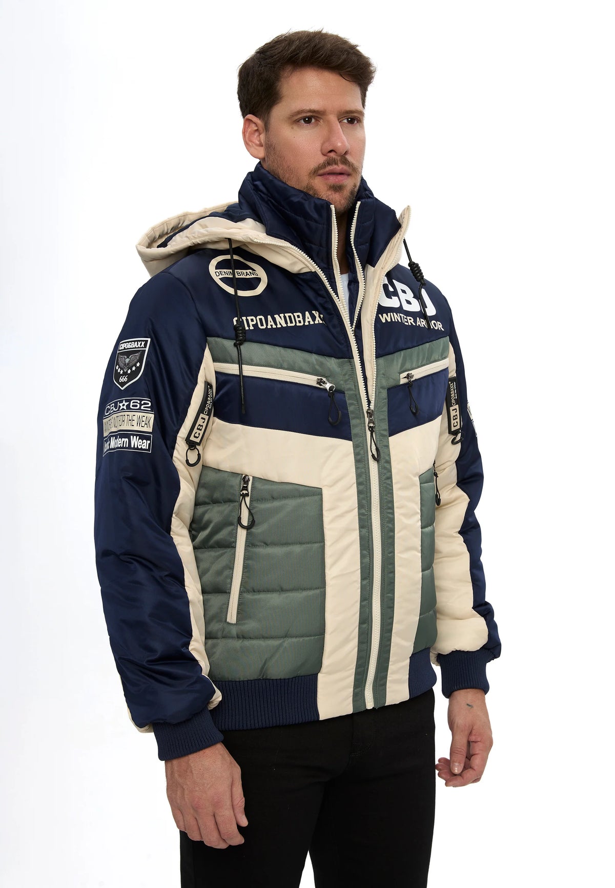 Cipo &amp; Baxx PERM men's bomber jacket hood CM134