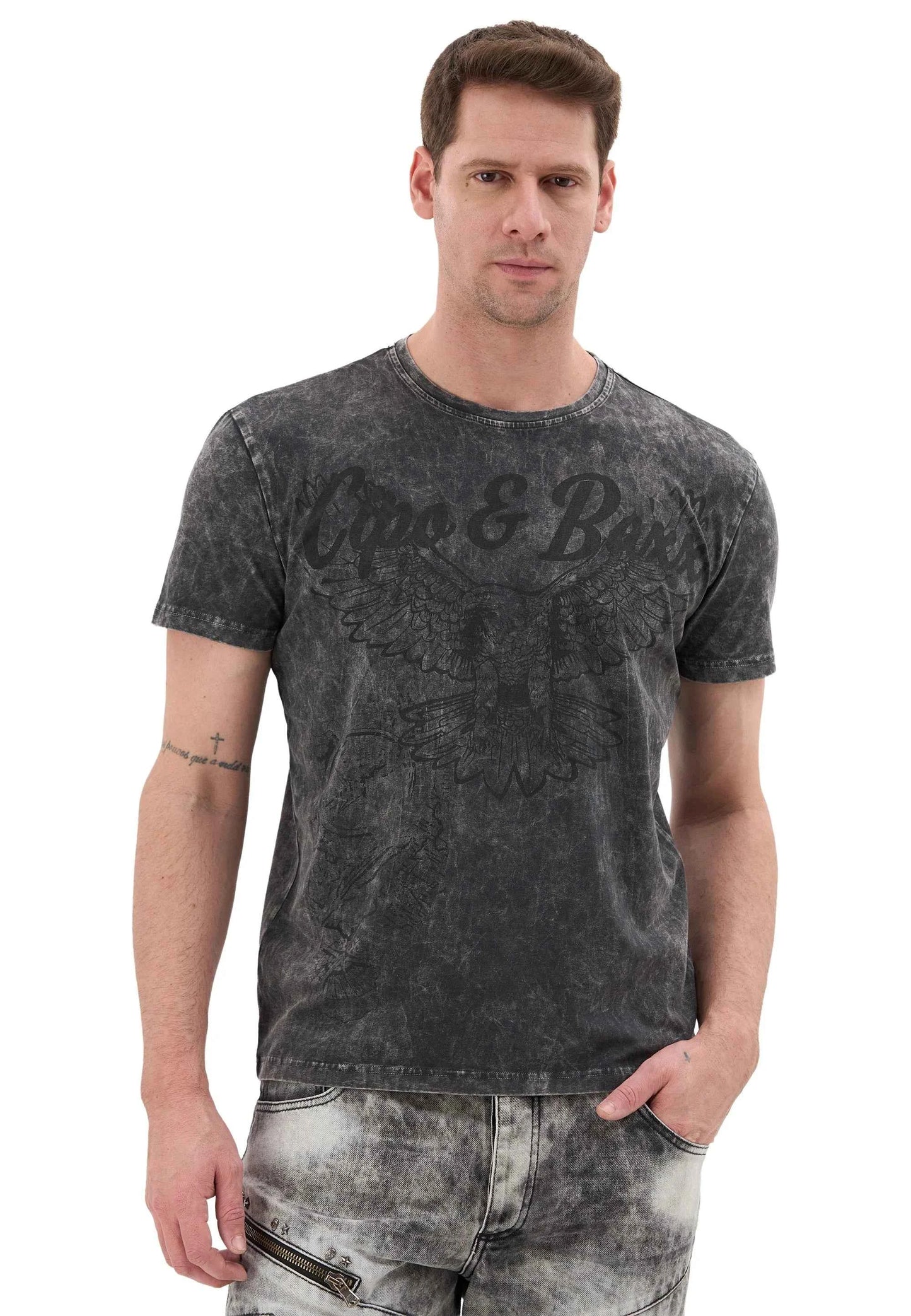 Cipo & Baxx BRAND Herren T-Shirt black CT833