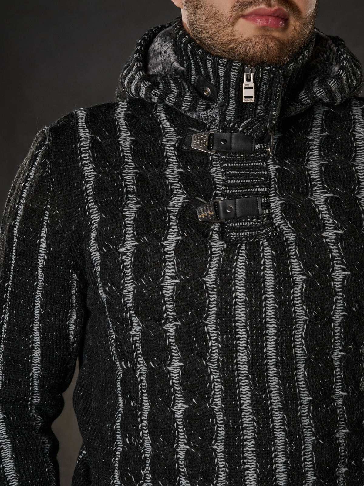 Cipo & Baxx SIRUS Herren Strickpullover Black CP214 - Persvision