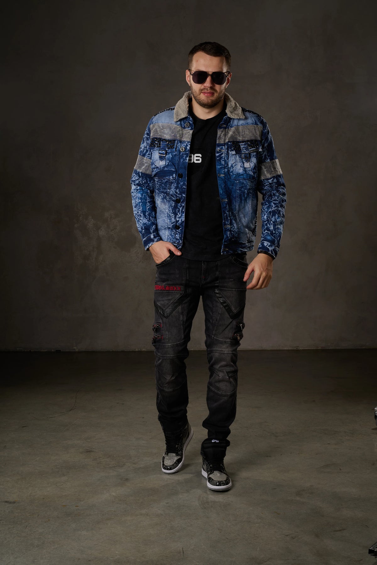 Cipo & Baxx Men's Denim Jacket EVERETT CJ245 blue