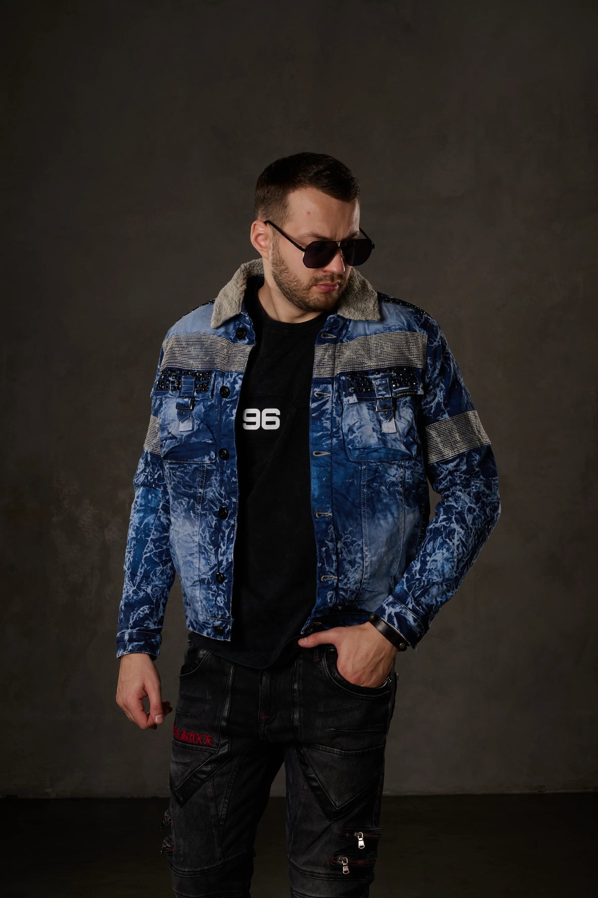 Cipo & Baxx Men's Denim Jacket EVERETT CJ245 blue