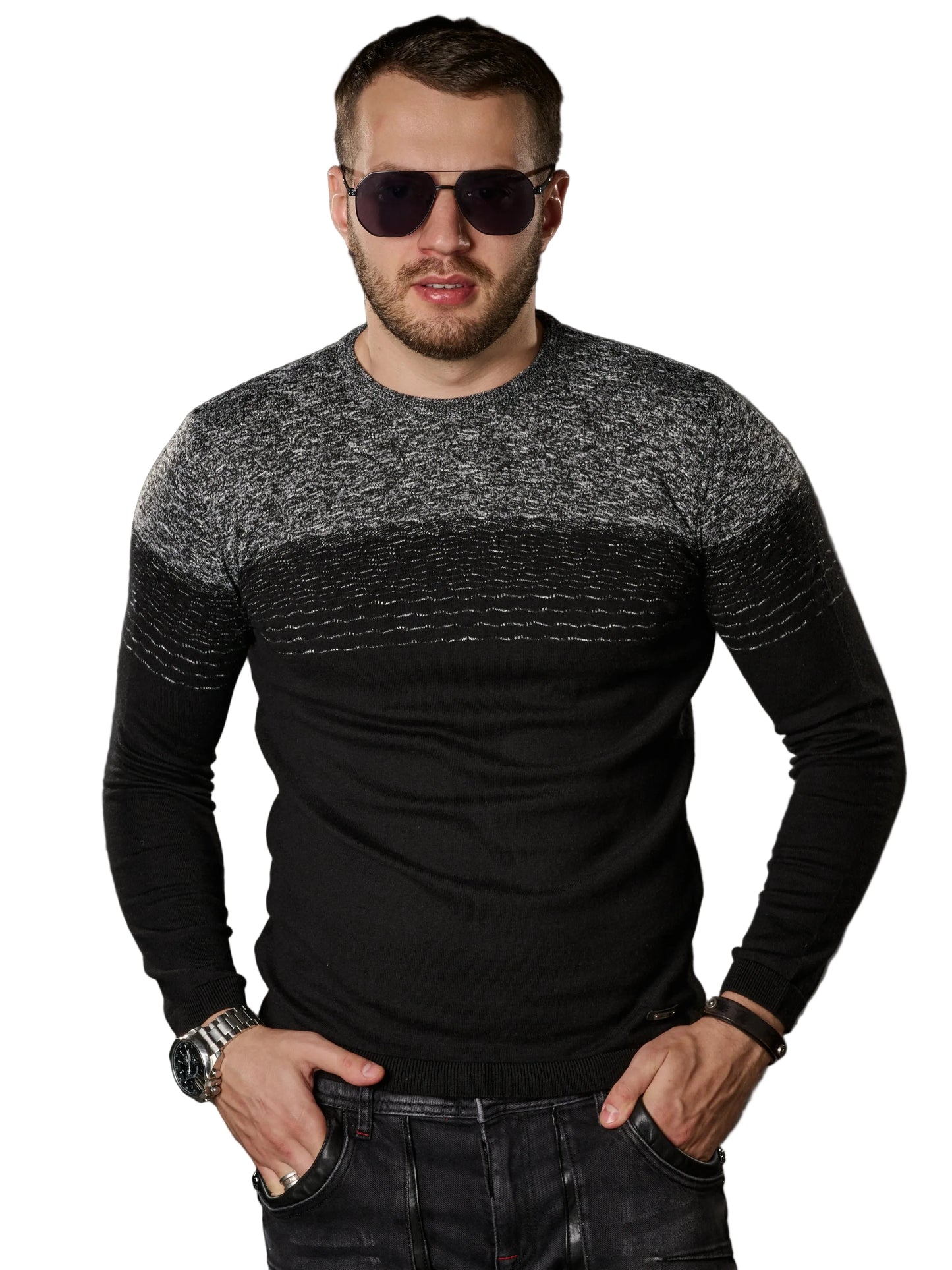 Cipo &amp; Baxx ALAMY men's sweater white CP200
