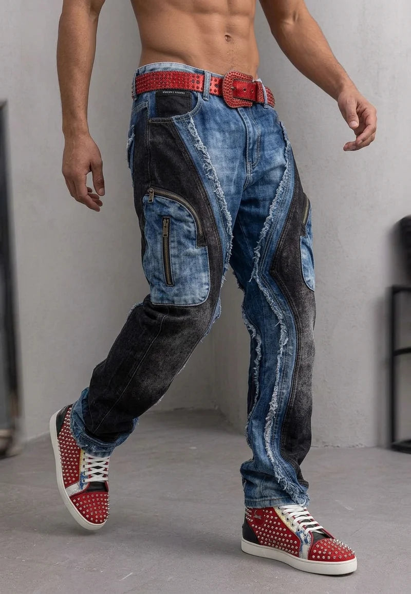 Cipo & Baxx BULLY Herren Cargo Loose‑Fit Jeans Denim CD909 - Persvision