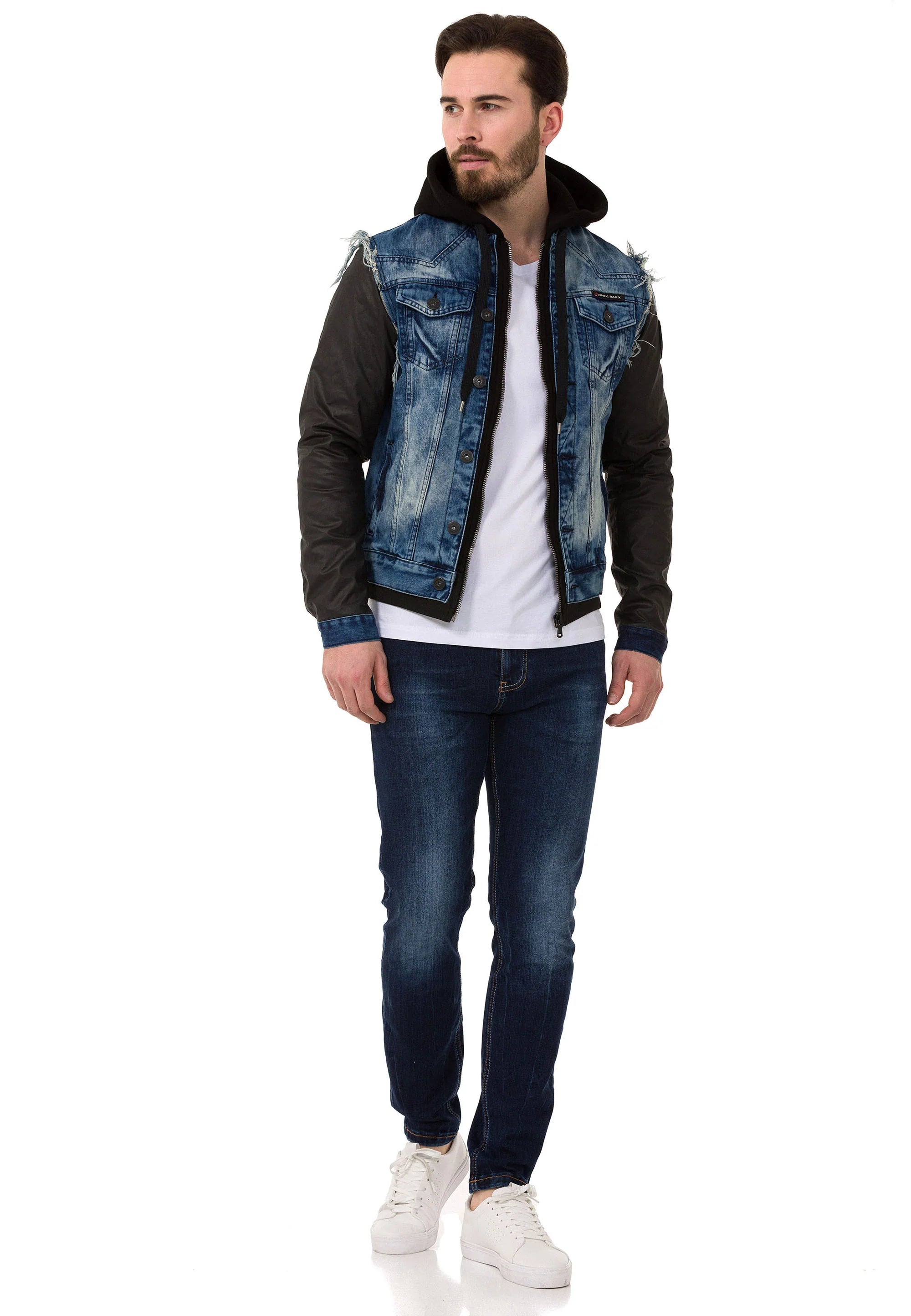 Cipo &amp; Baxx AUSTIN Men's Jeans Jacket Denim C1290
