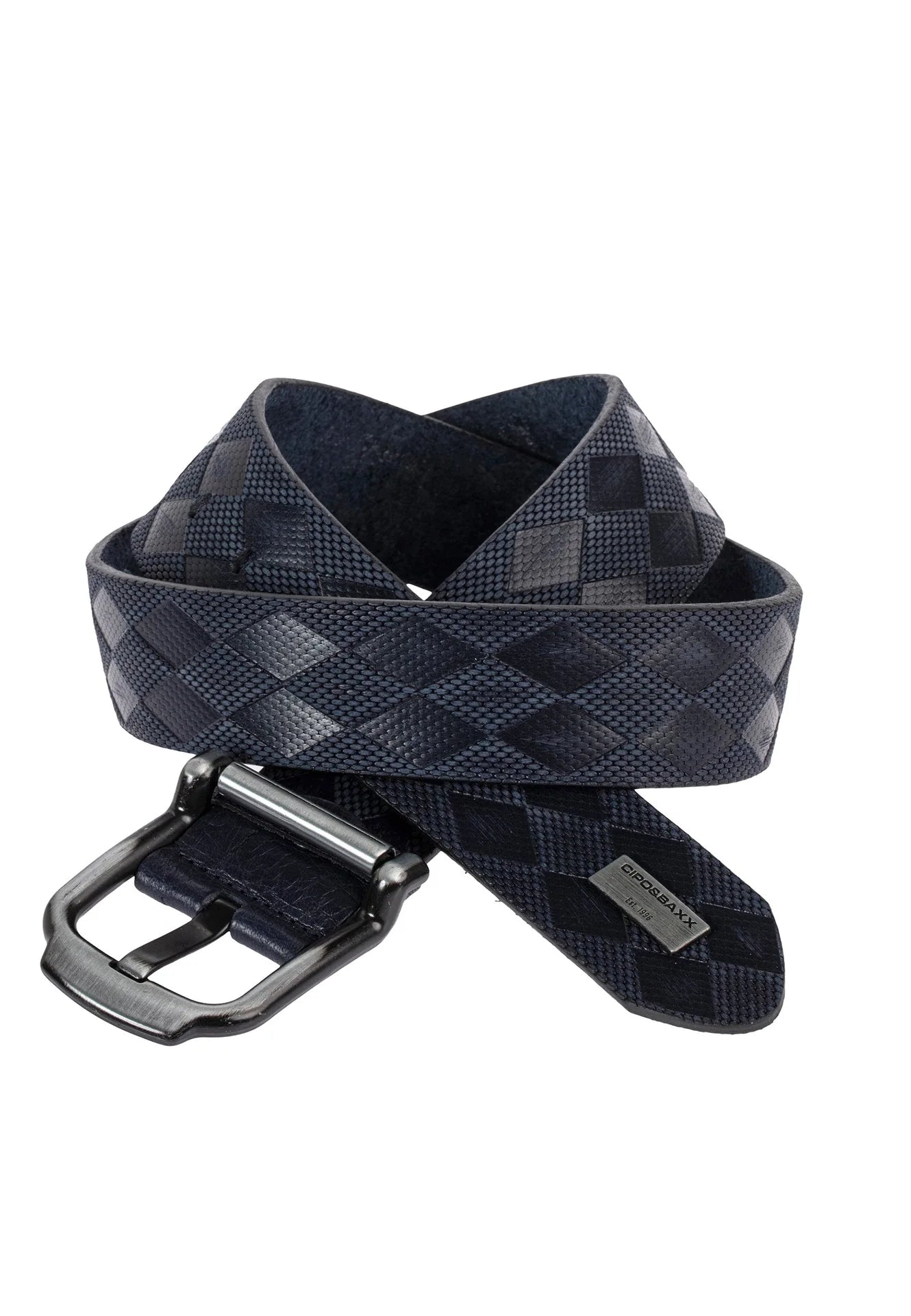 Cipo &amp; Baxx Men's Leather Belt CG184 Black 