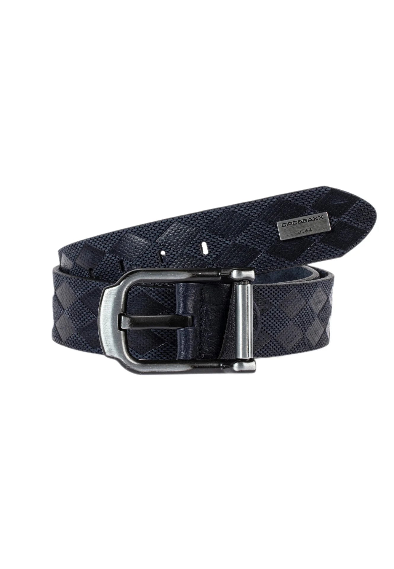 Cipo &amp; Baxx Men's Leather Belt CG184 Black 