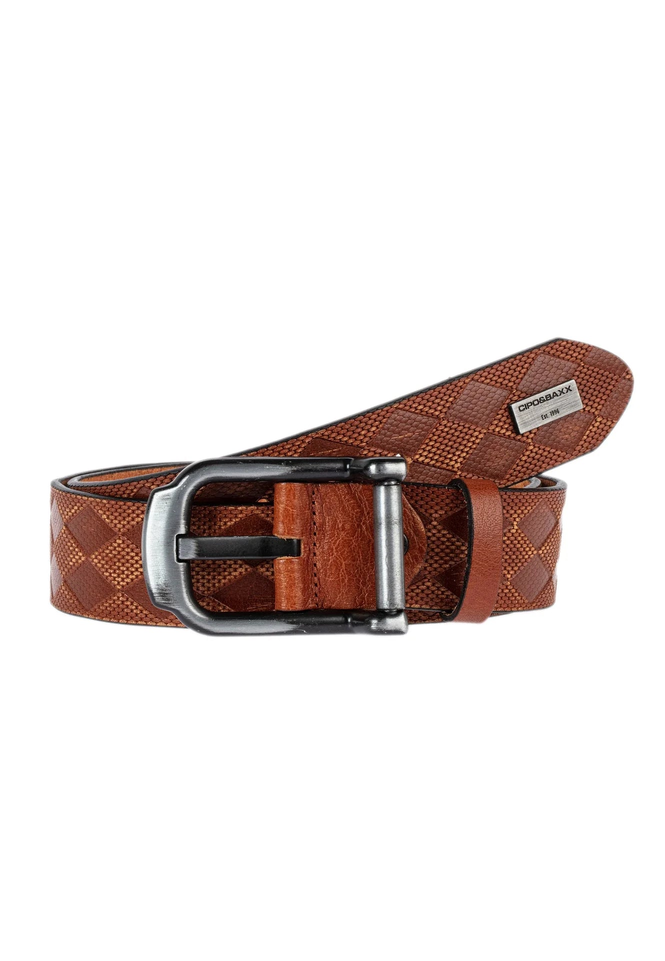Cipo &amp; Baxx Men's Leather Belt CG184 Black 