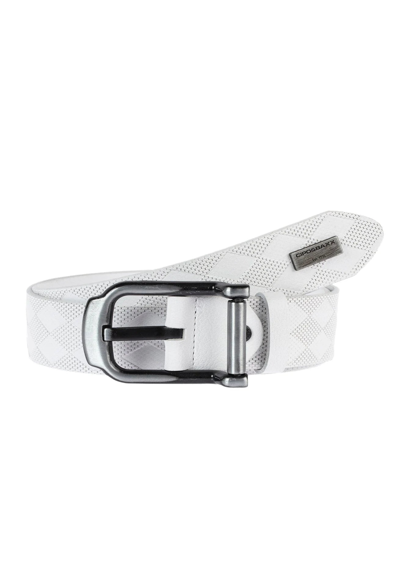 Cipo &amp; Baxx Men's Leather Belt CG184 Black 