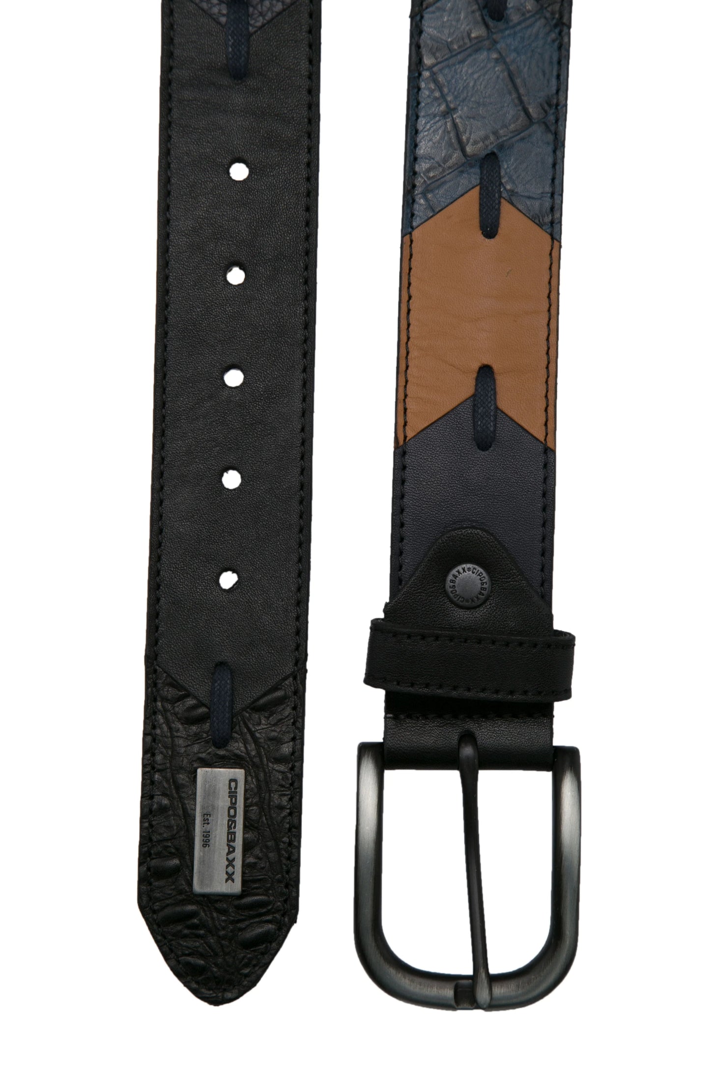 Cipo &amp; Baxx Men's Leather Belt CG144 White 