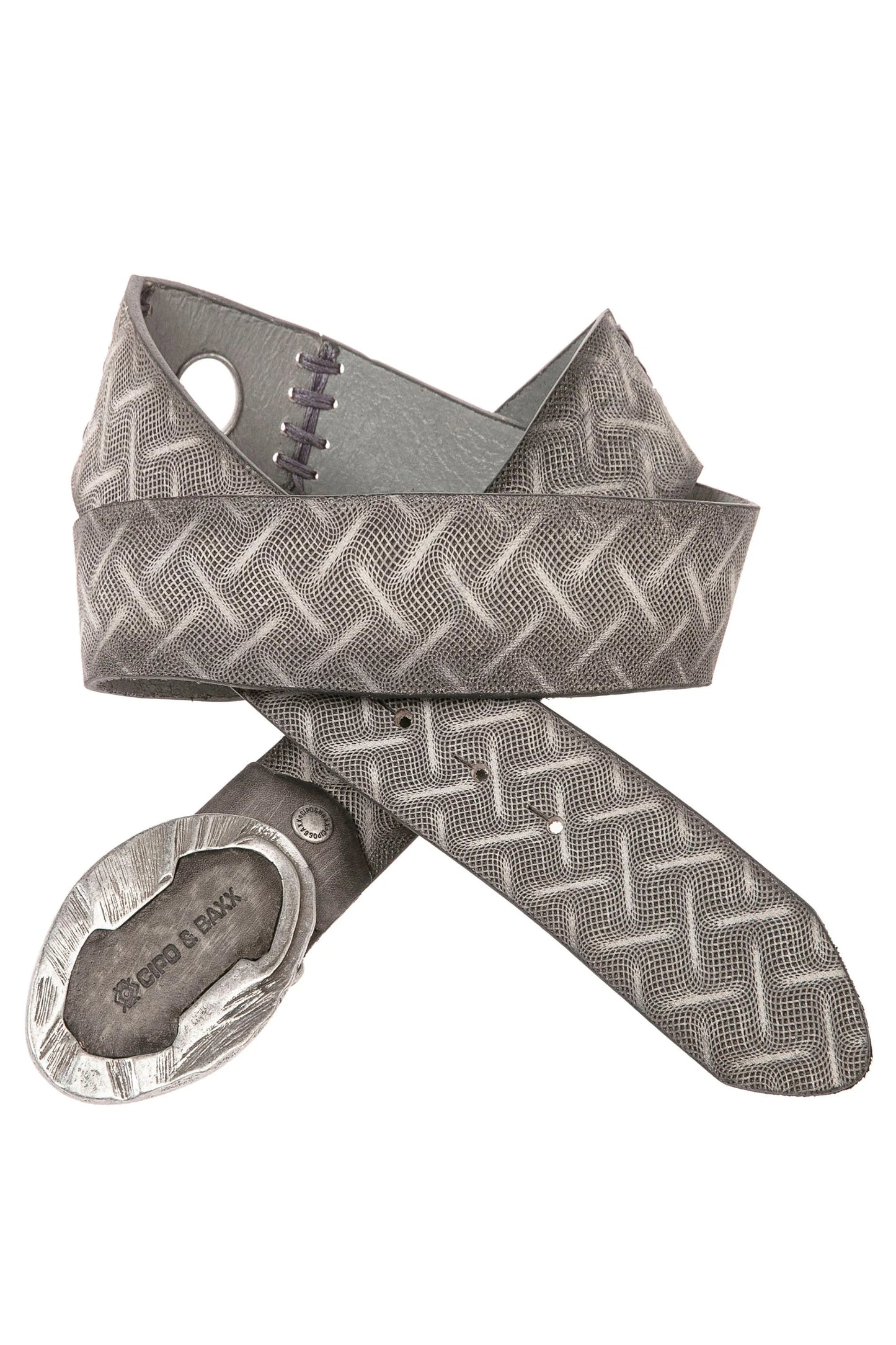 Cipo &amp; Baxx Men's Leather Belt CG162 Brown 