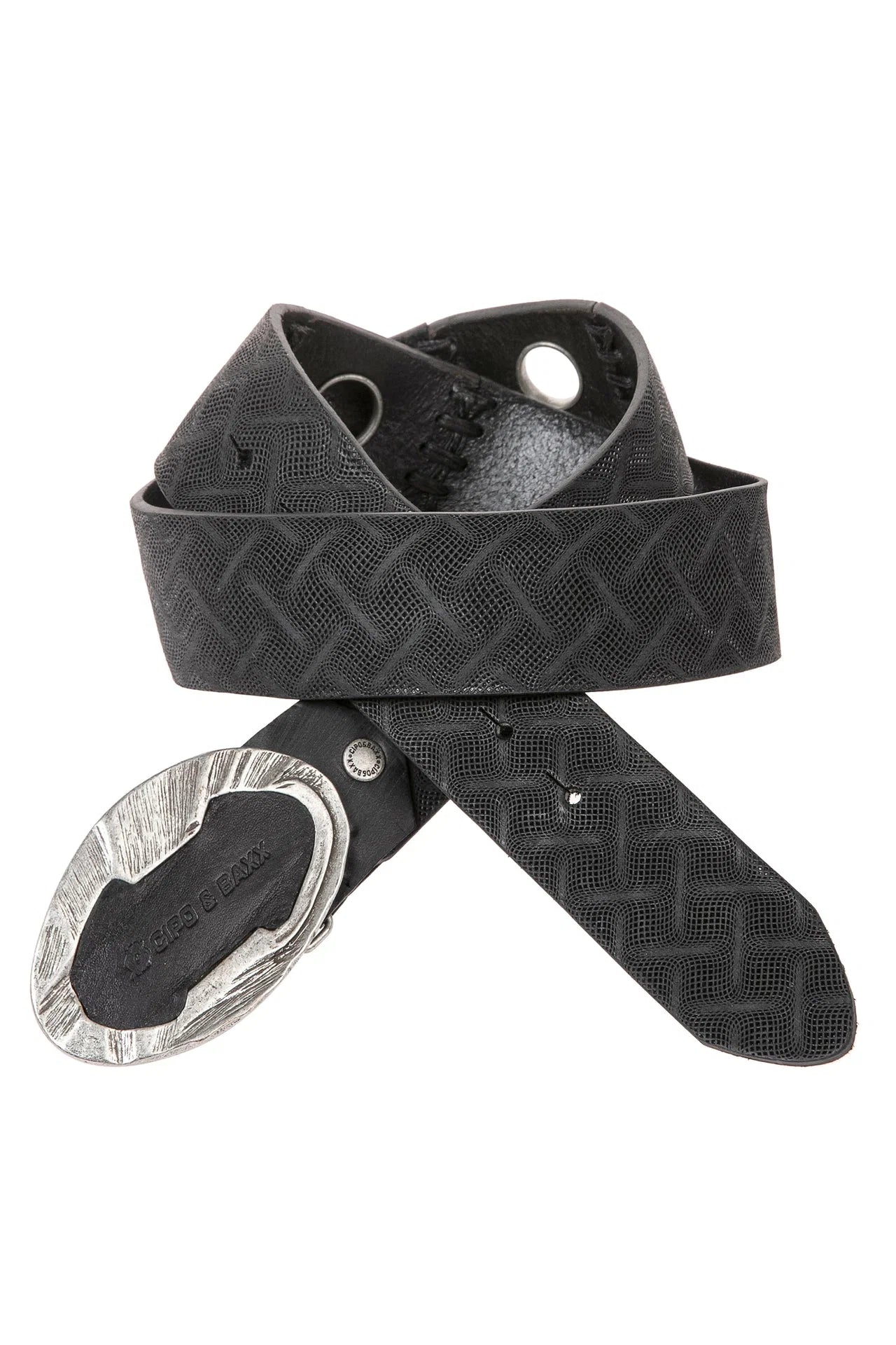 Cipo &amp; Baxx Men's Leather Belt CG162 Brown 