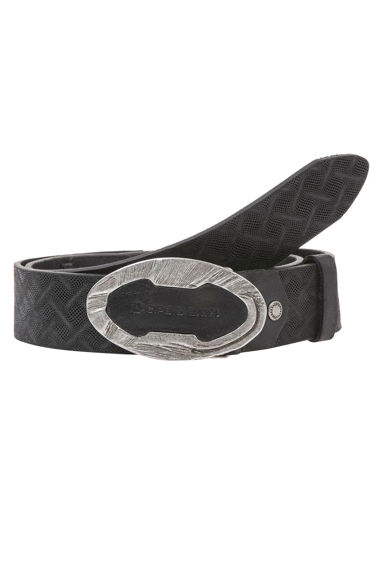 Cipo &amp; Baxx Men's Leather Belt CG162 Brown 