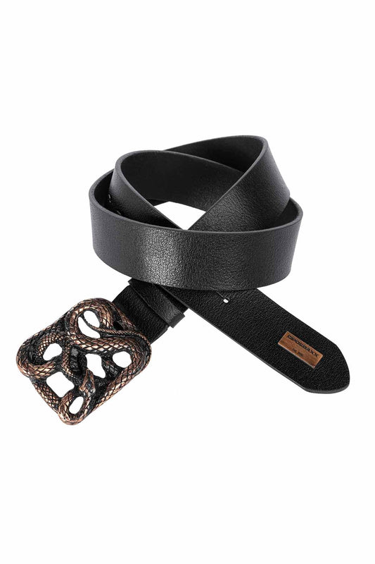 Cipo &amp; Baxx Men's Leather Belt CG184 Black 
