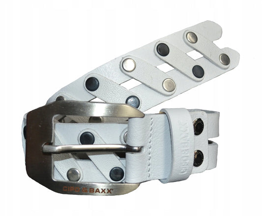 Cipo &amp; Baxx Men's Leather Belt CG174 Black 