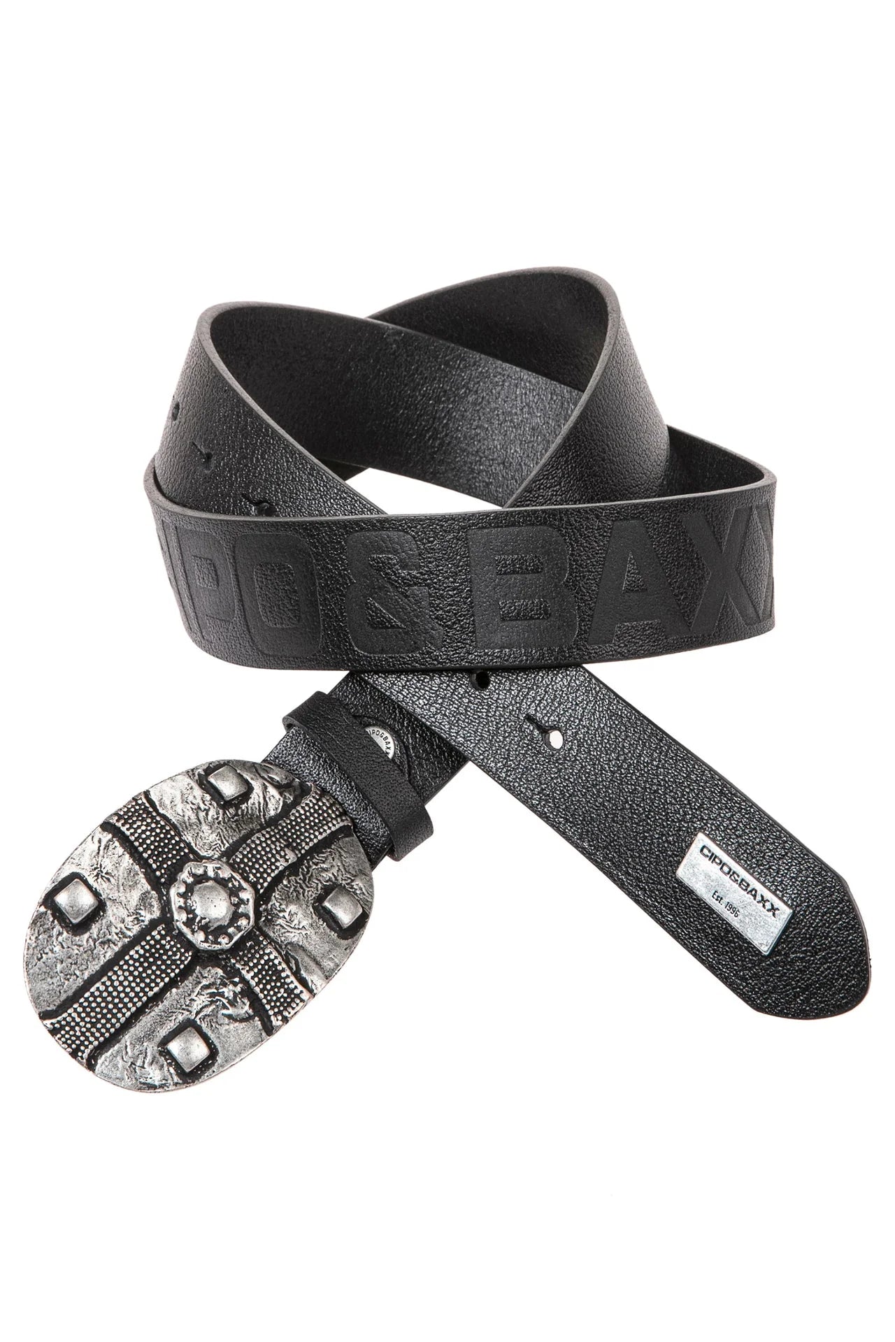 Cipo & Baxx Herren Leder Gürtel CG189 Schwarz