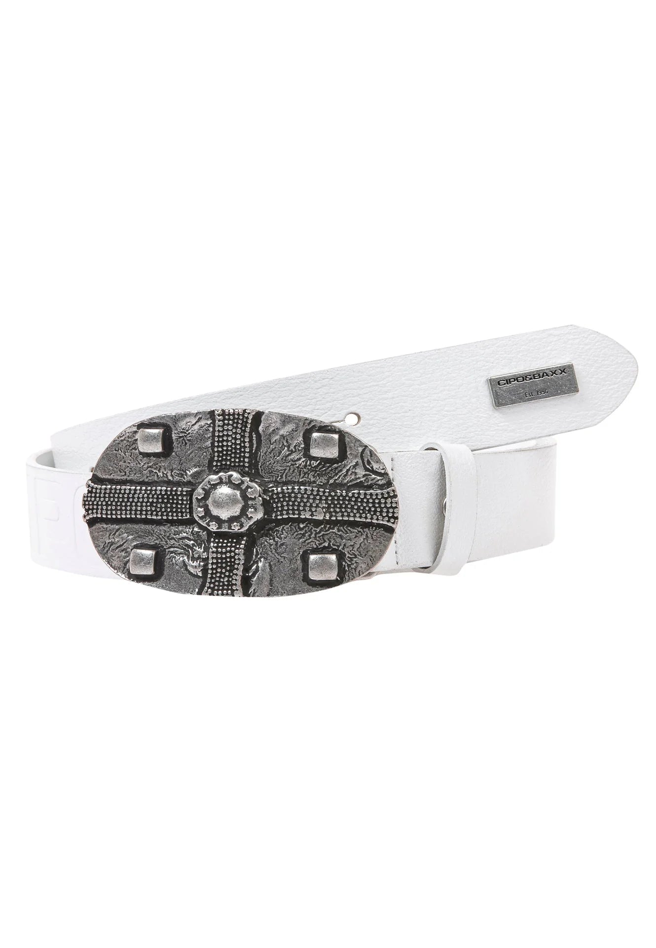 Cipo & Baxx Herren Leder Gürtel CG189 weiss