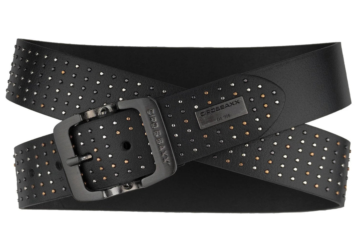 Cipo &amp; Baxx Men's Leather Belt CG174 Black 